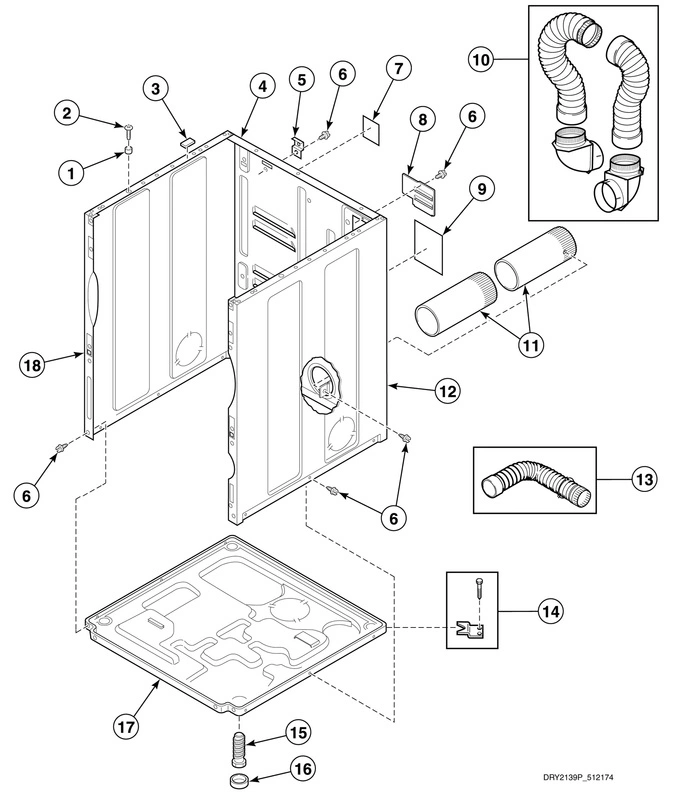 Cabinet, Exhaust Duct And Base - Single Dryers