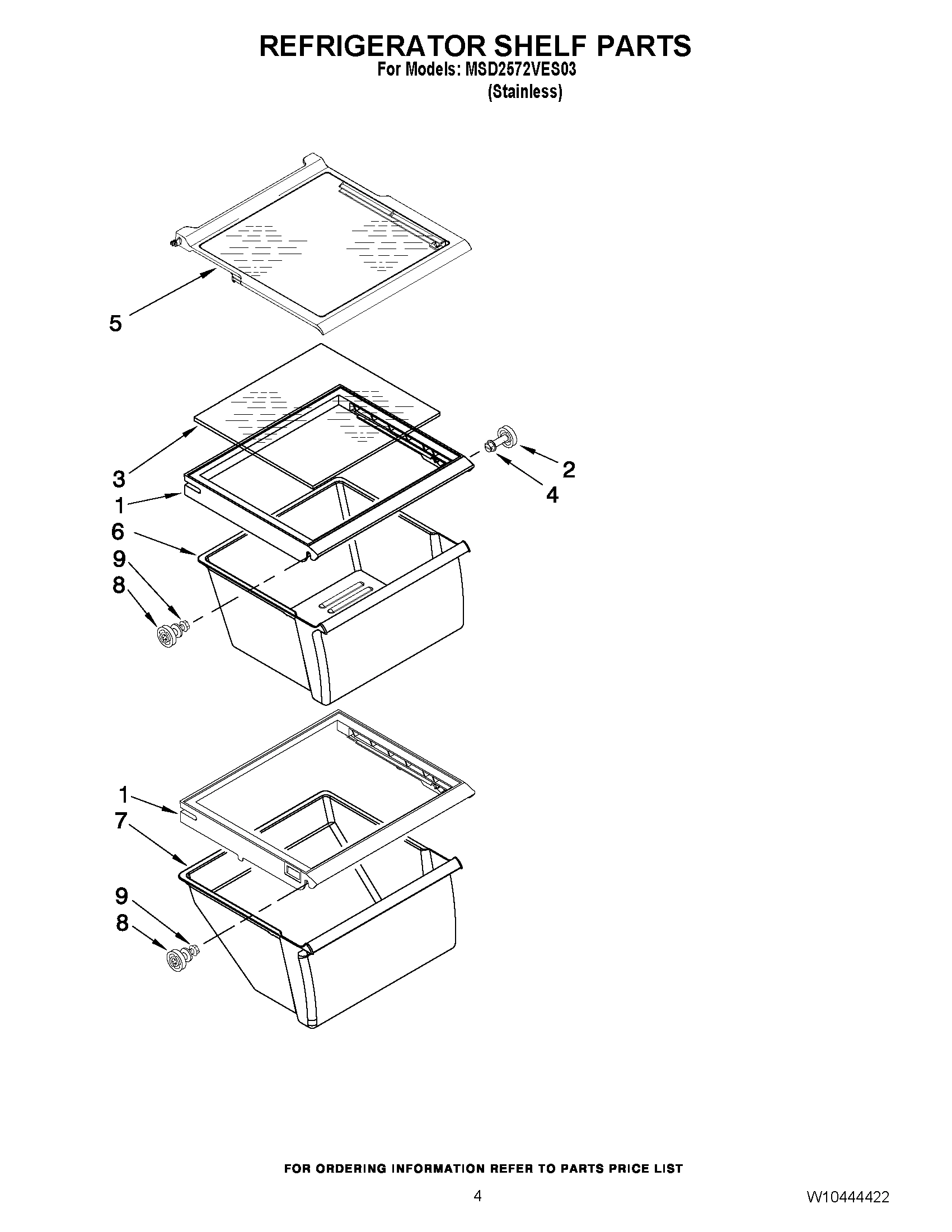 03 - REFRIGERATOR SHELF PARTS
