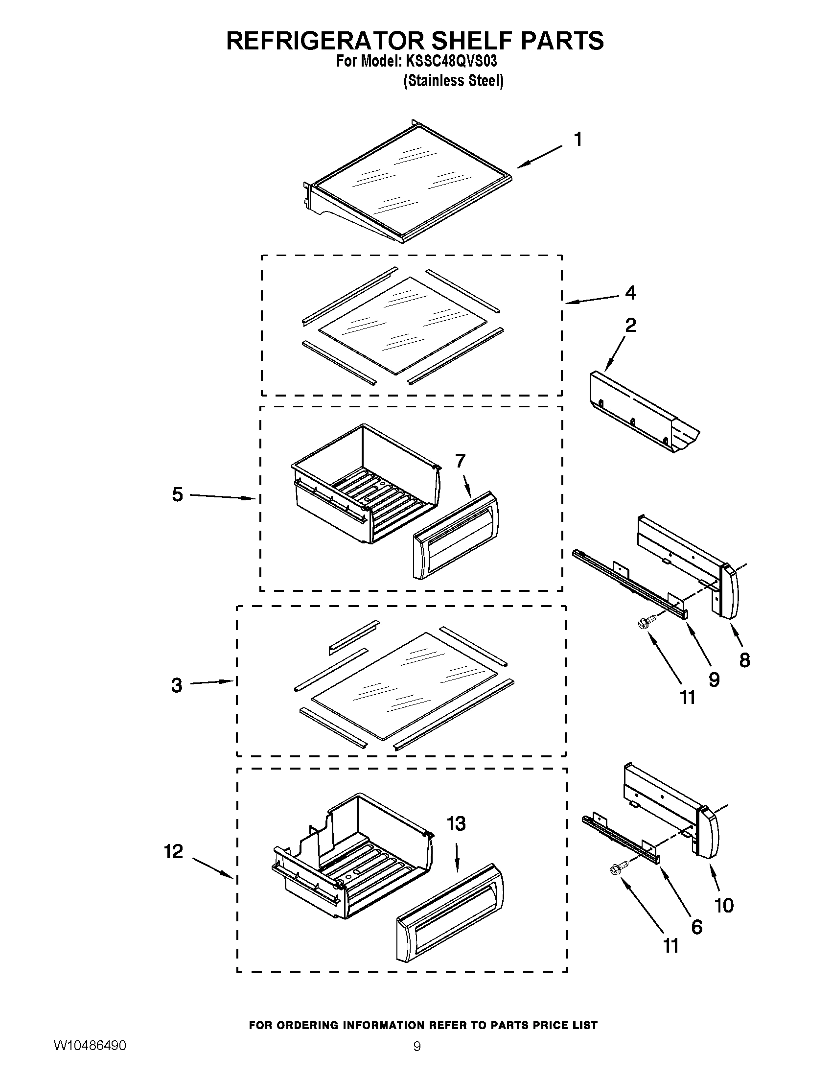 07 - REFRIGERATOR SHELF PARTS