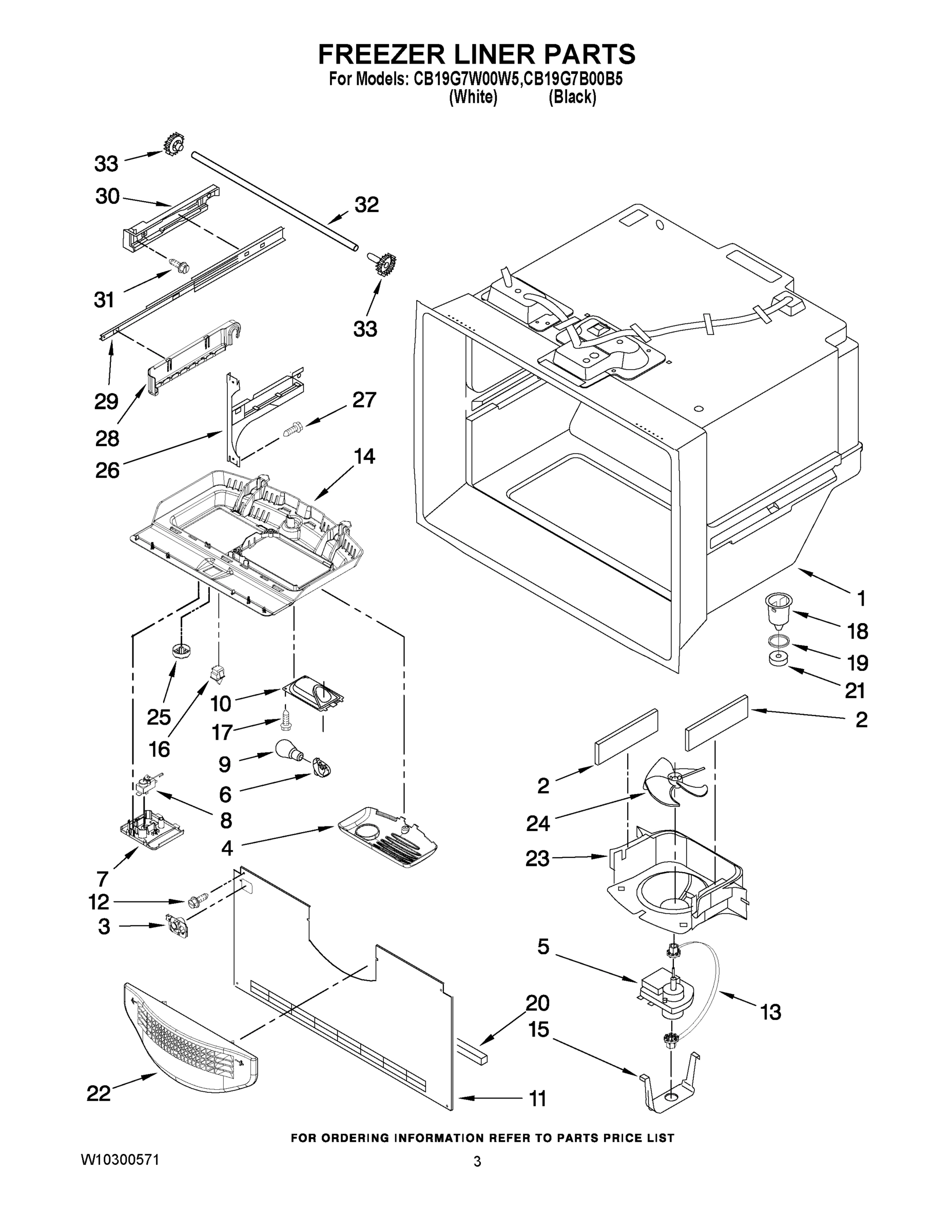 02 - FREEZER LINER PARTS