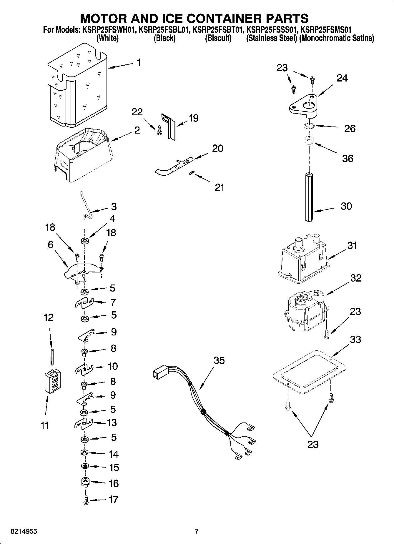 05 - MOTOR AND ICE CONTAINER PARTS