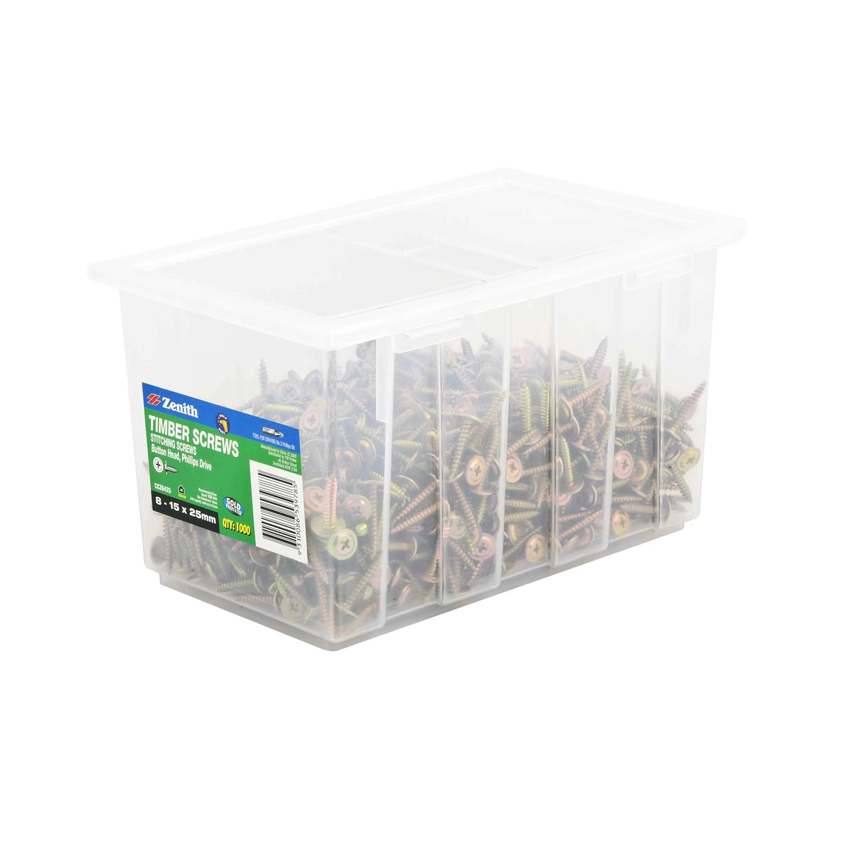 ZENITH® 8G x 25mm Gold Passivated Stitching Screws – 1000 Pack
