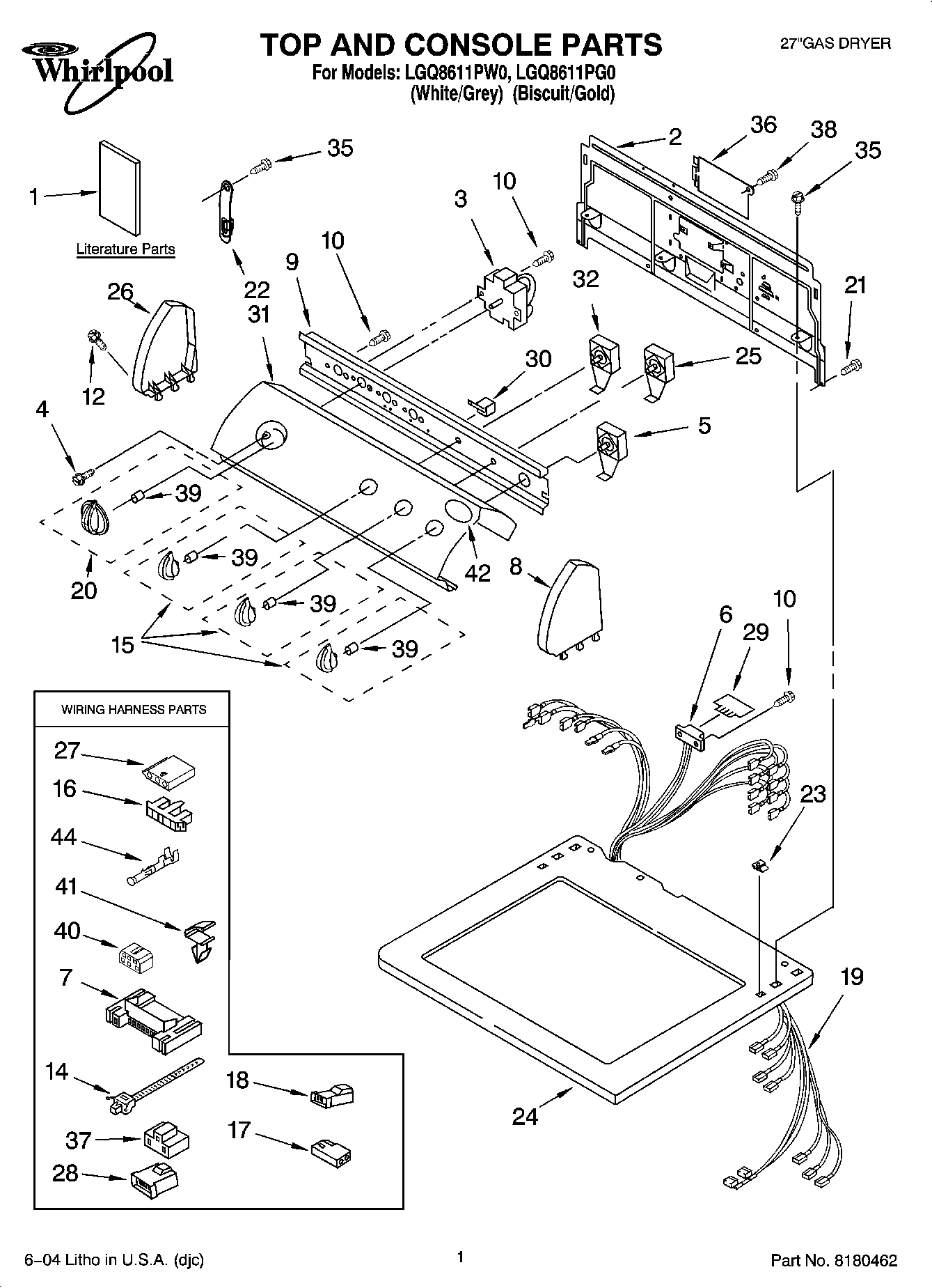 01 - TOP AND CONSOLE PARTS