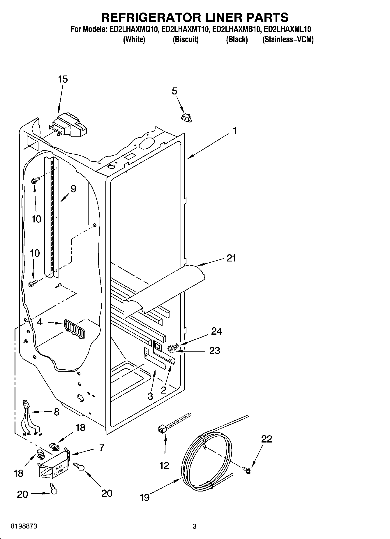 02 - REFRIGERATOR LINER PARTS