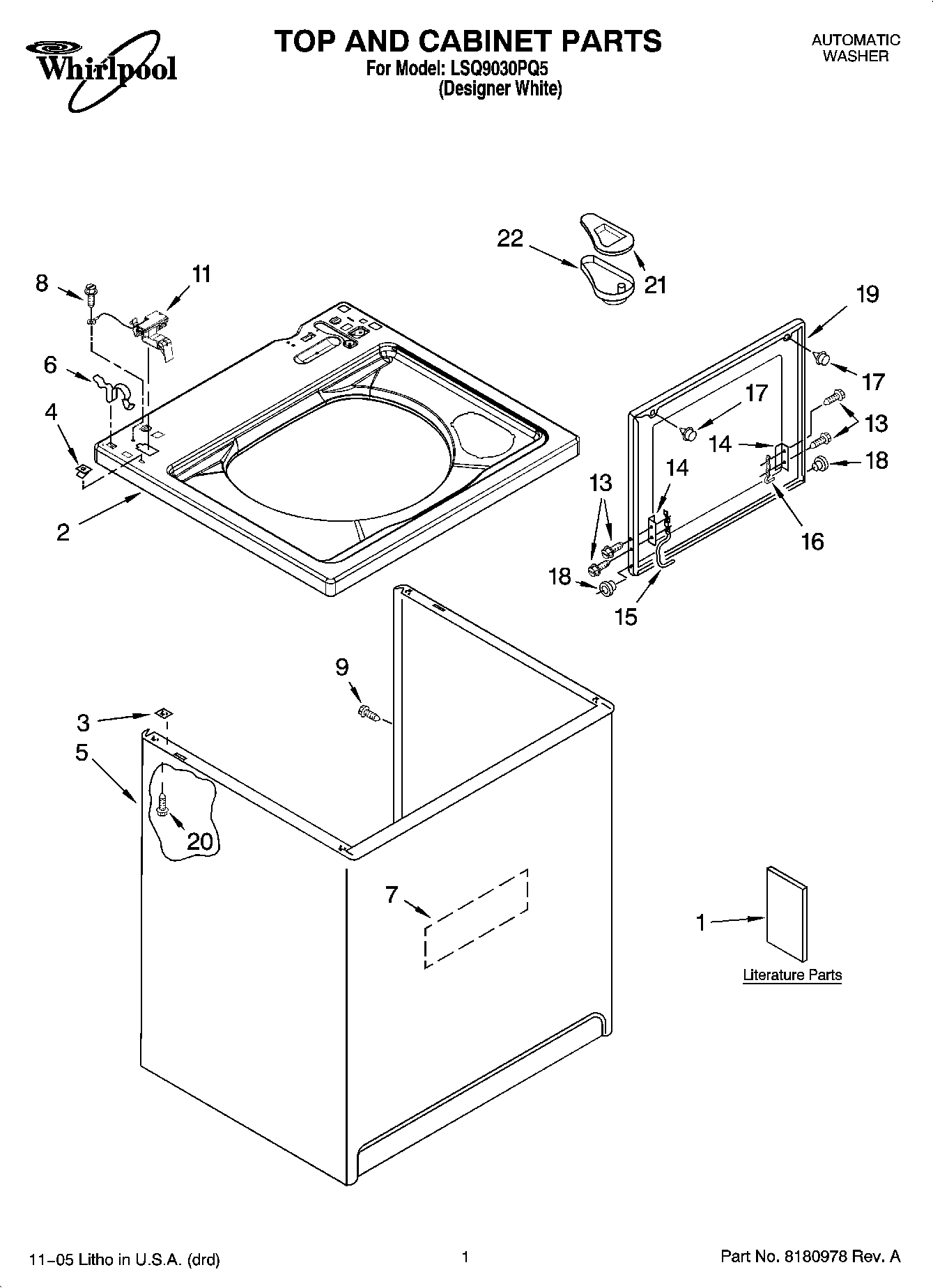 01 - TOP AND CABINET PARTS