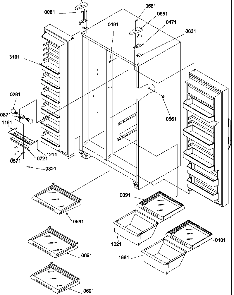 10 - REF\FZ SHELVES, LIGHTS, AND HINGES