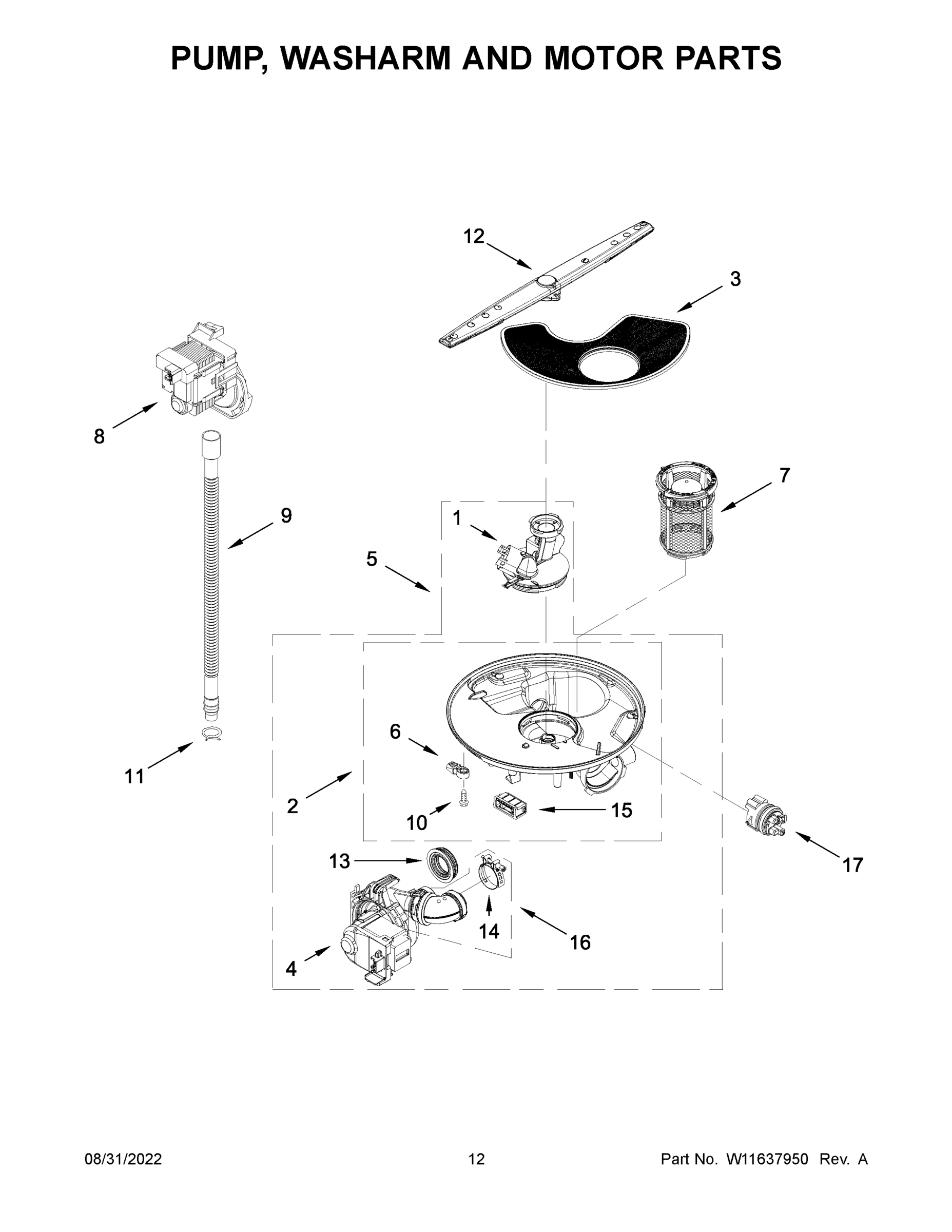 07 - PUMP, WASHARM AND MOTOR PARTS