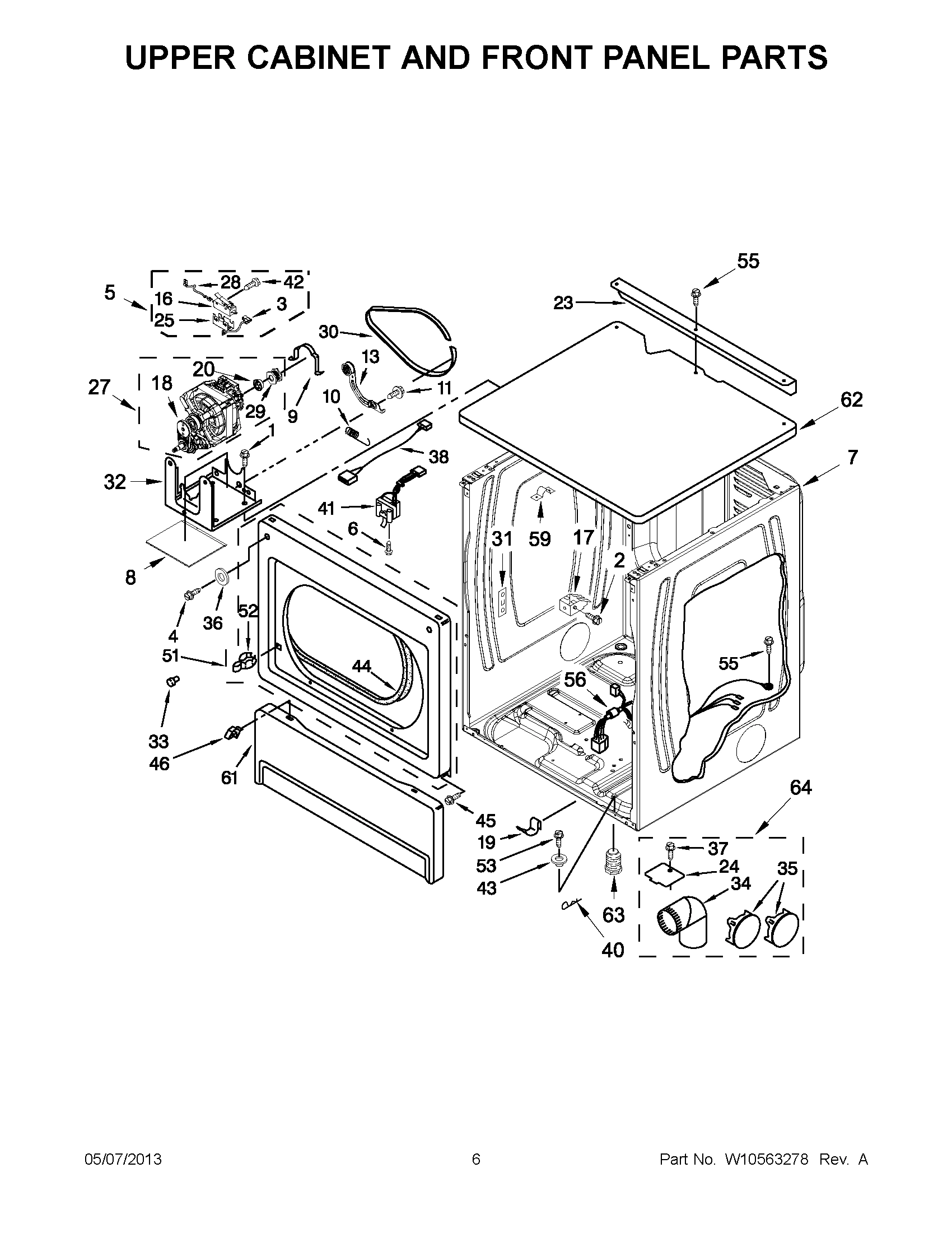 03 - UPPER CABINET AND FRONT PANEL PARTS