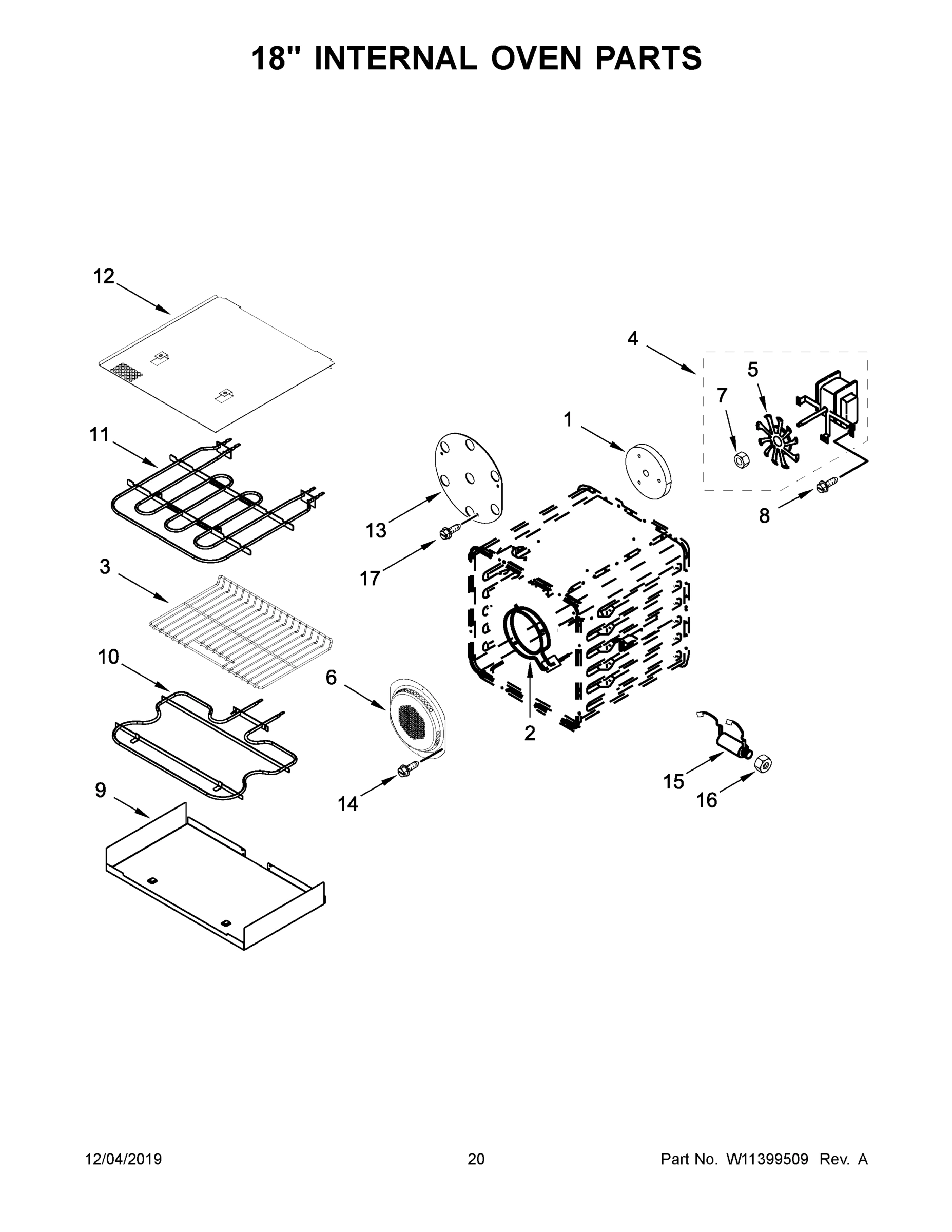 11 - 18" INTERNAL OVEN PARTS