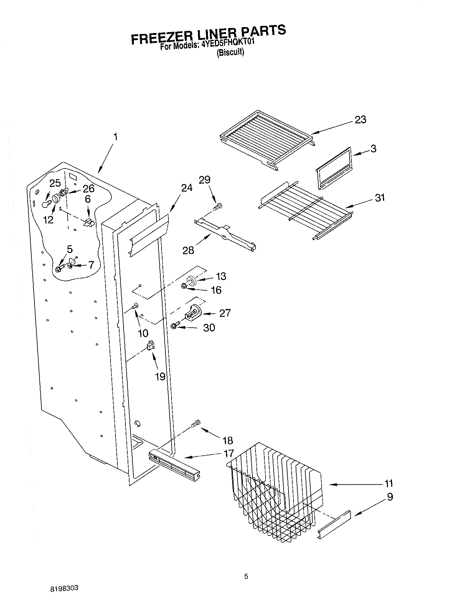 04 - FREEZER LINER PARTS