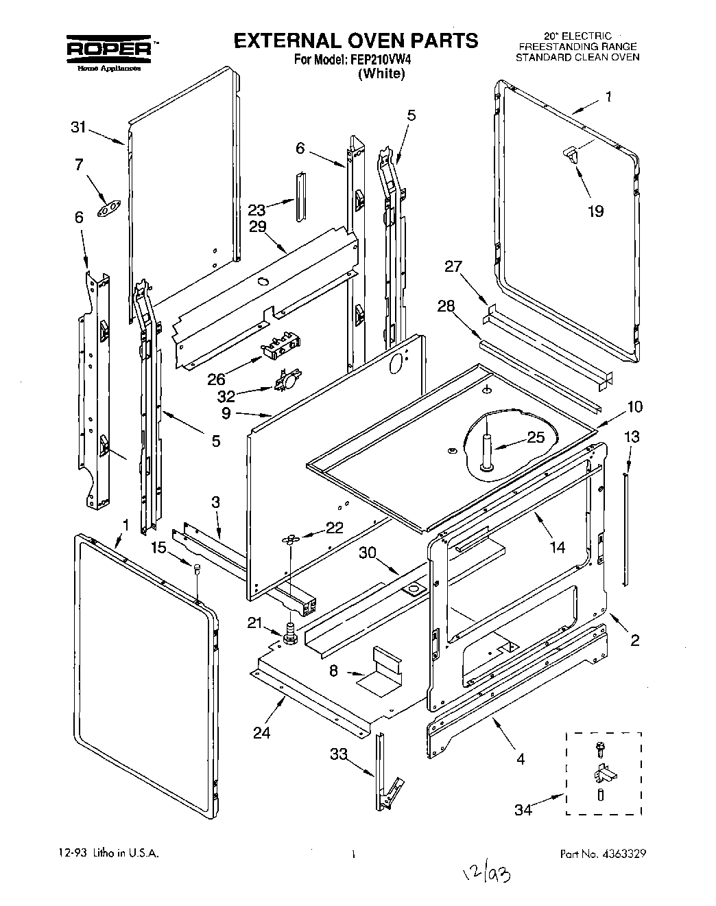 01 - EXTERNAL OVEN, LIT/OPTIONAL
