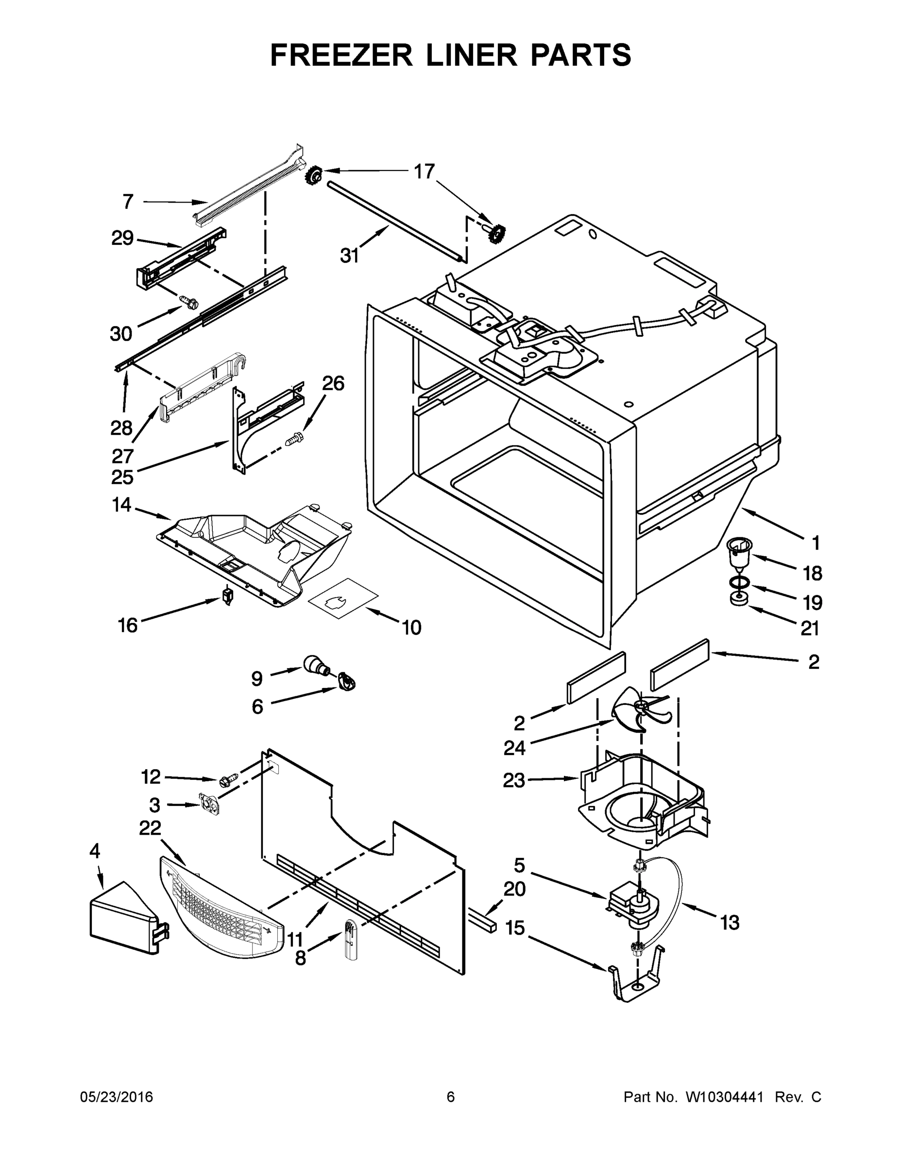 04 - FREEZER LINER PARTS