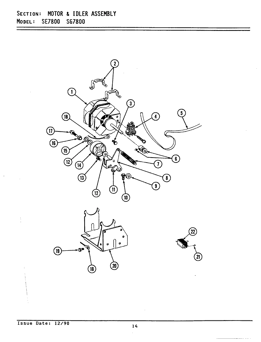 12 - MOTOR & IDLER ASSEMBLY
