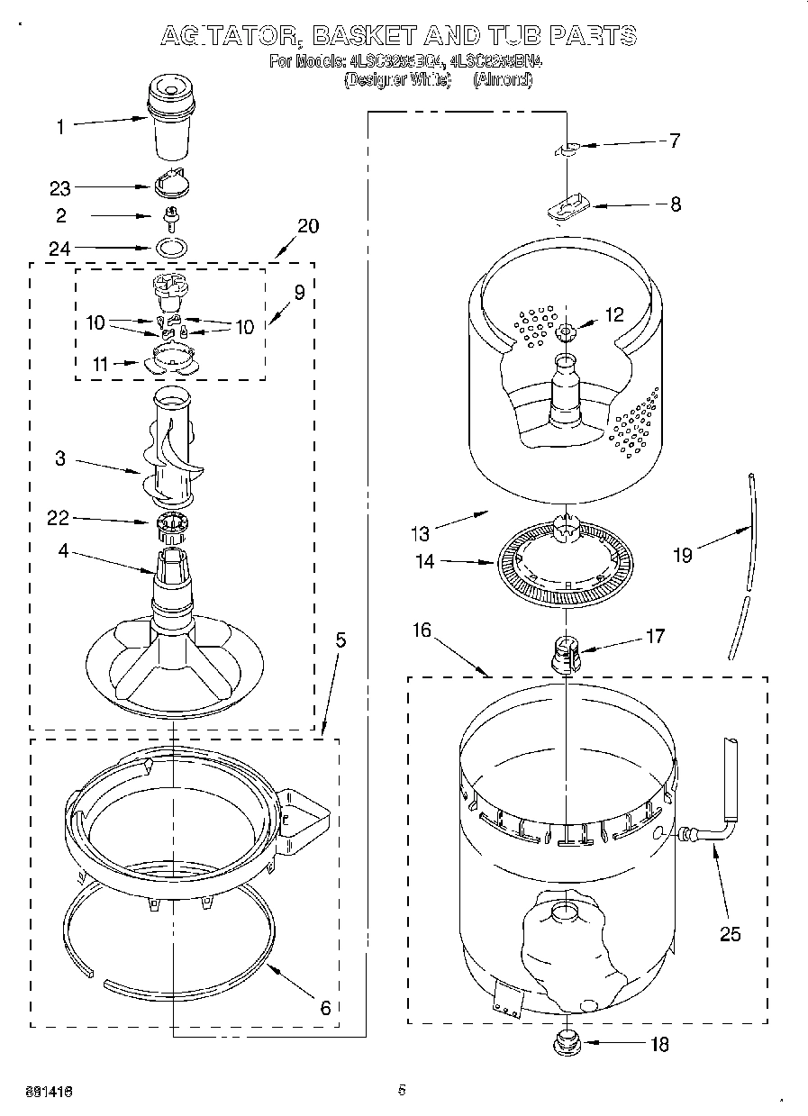 03 - AGITATOR, BASKET AND TUB