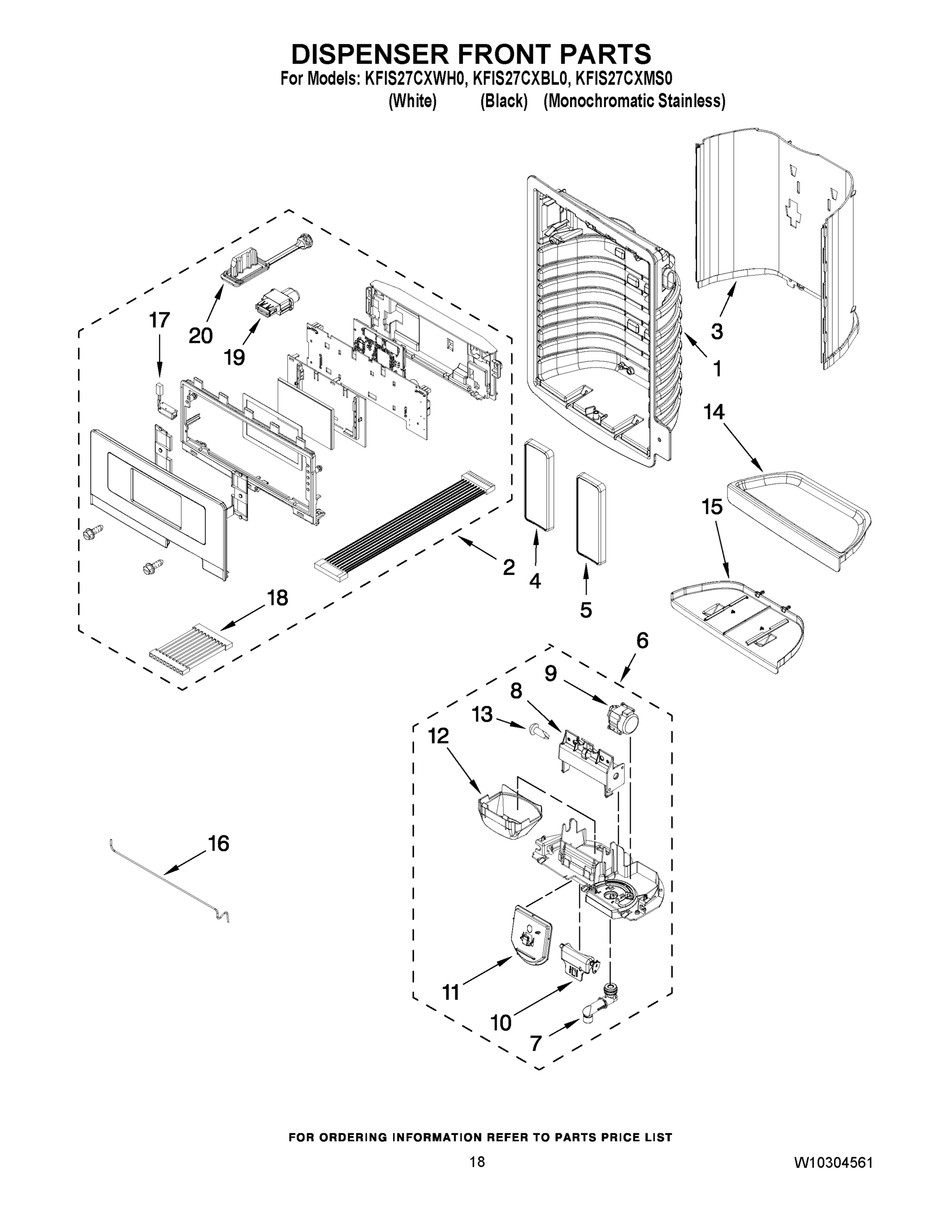 10 - DISPENSER FRONT PARTS