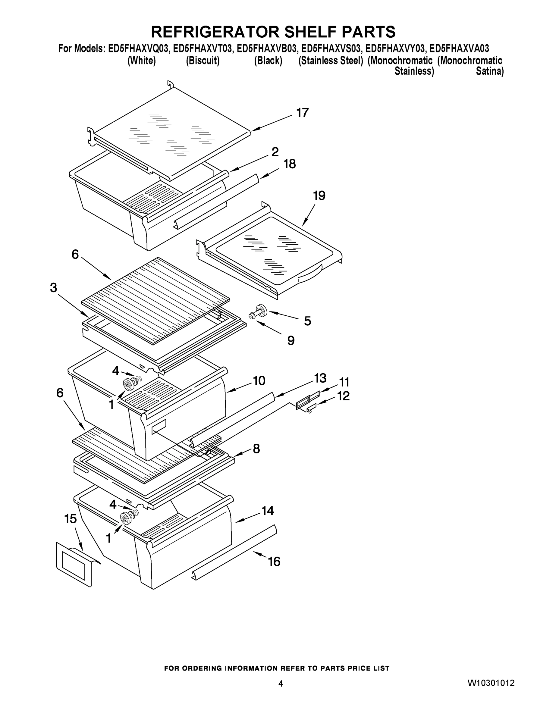 03 - REFRIGERATOR SHELF PARTS