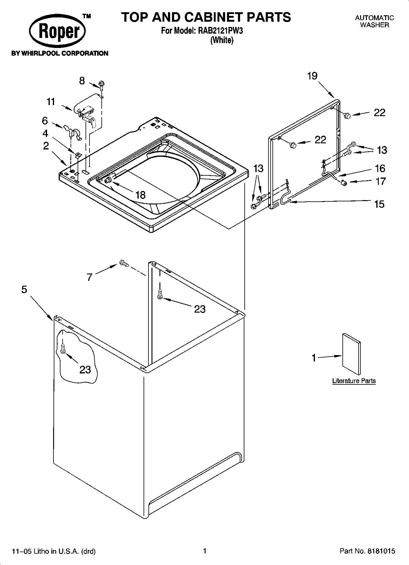 01 - TOP AND CABINET PARTS