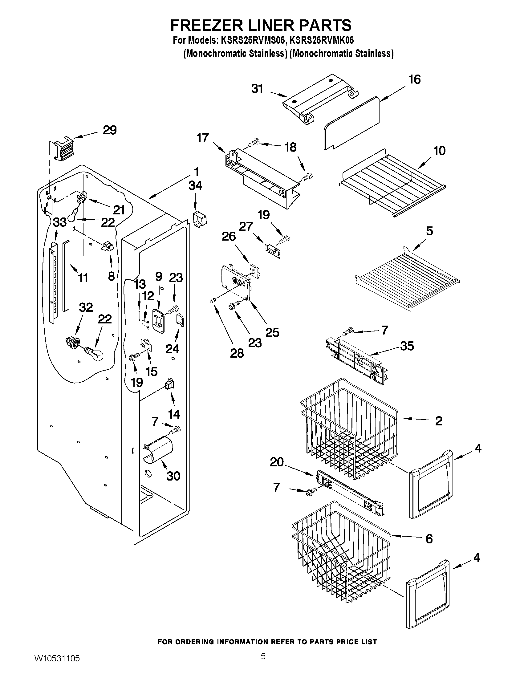 04 - FREEZER LINER PARTS