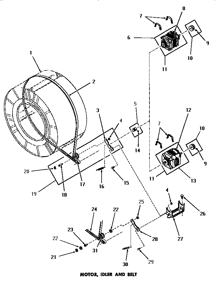 19 - MOTOR, IDLER & BELT
