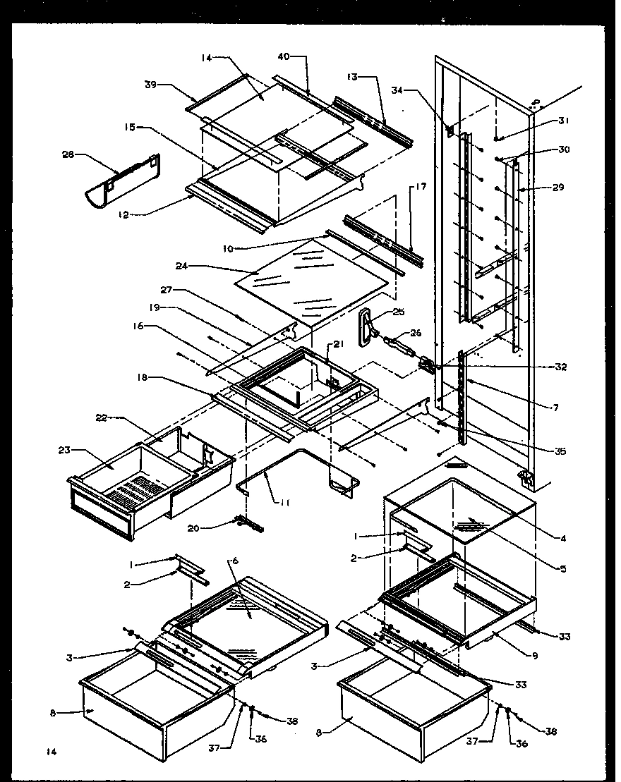 14 - REF SHELVING AND DRAWERS