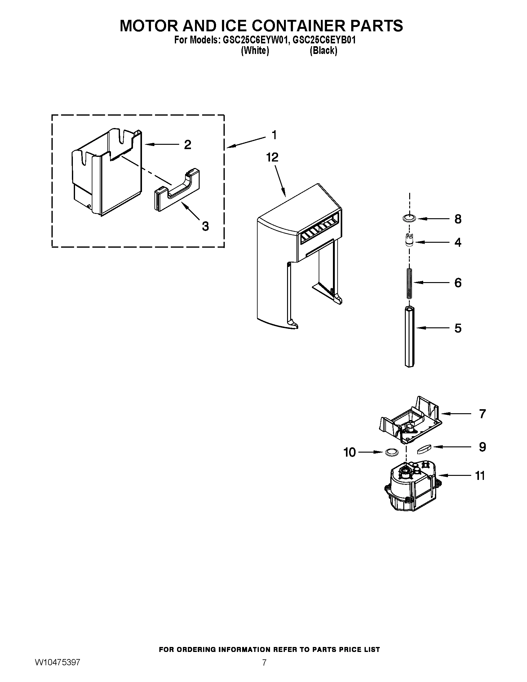 05 - MOTOR AND ICE CONTAINER PARTS