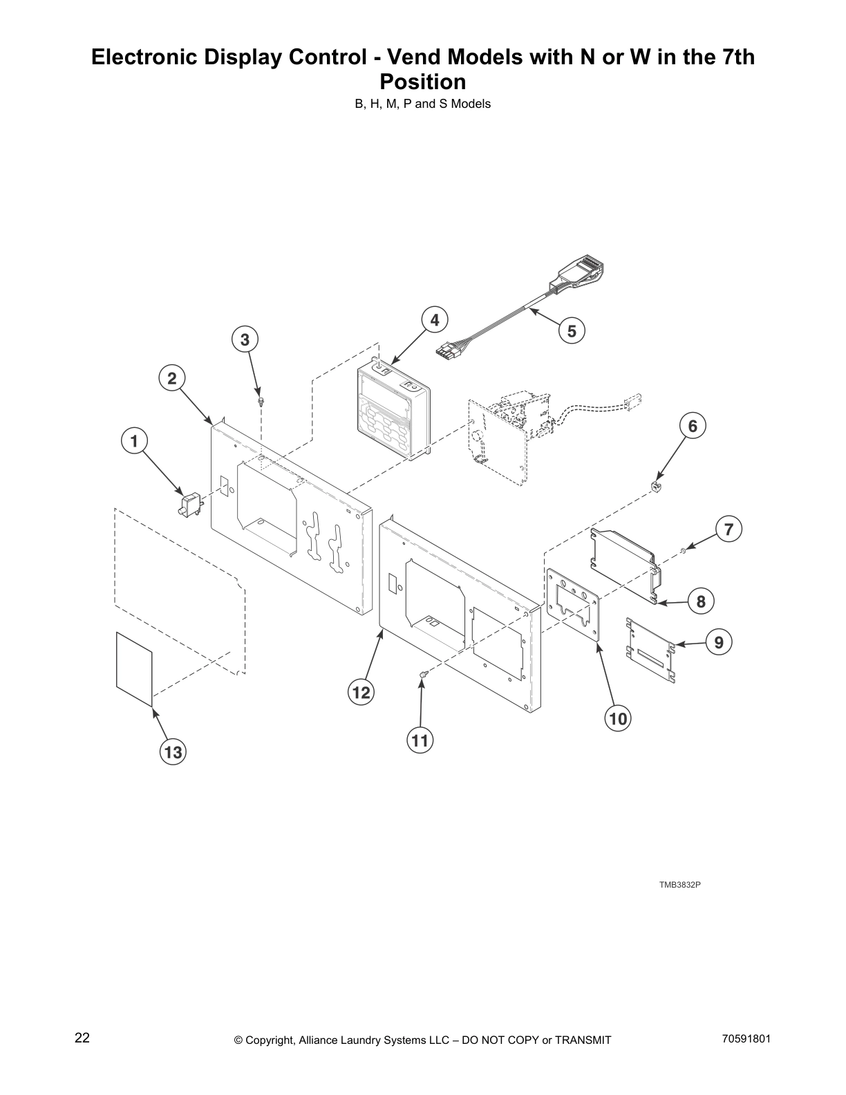 Electronic Display Control - Vend Models with N or W in the 7th
Position