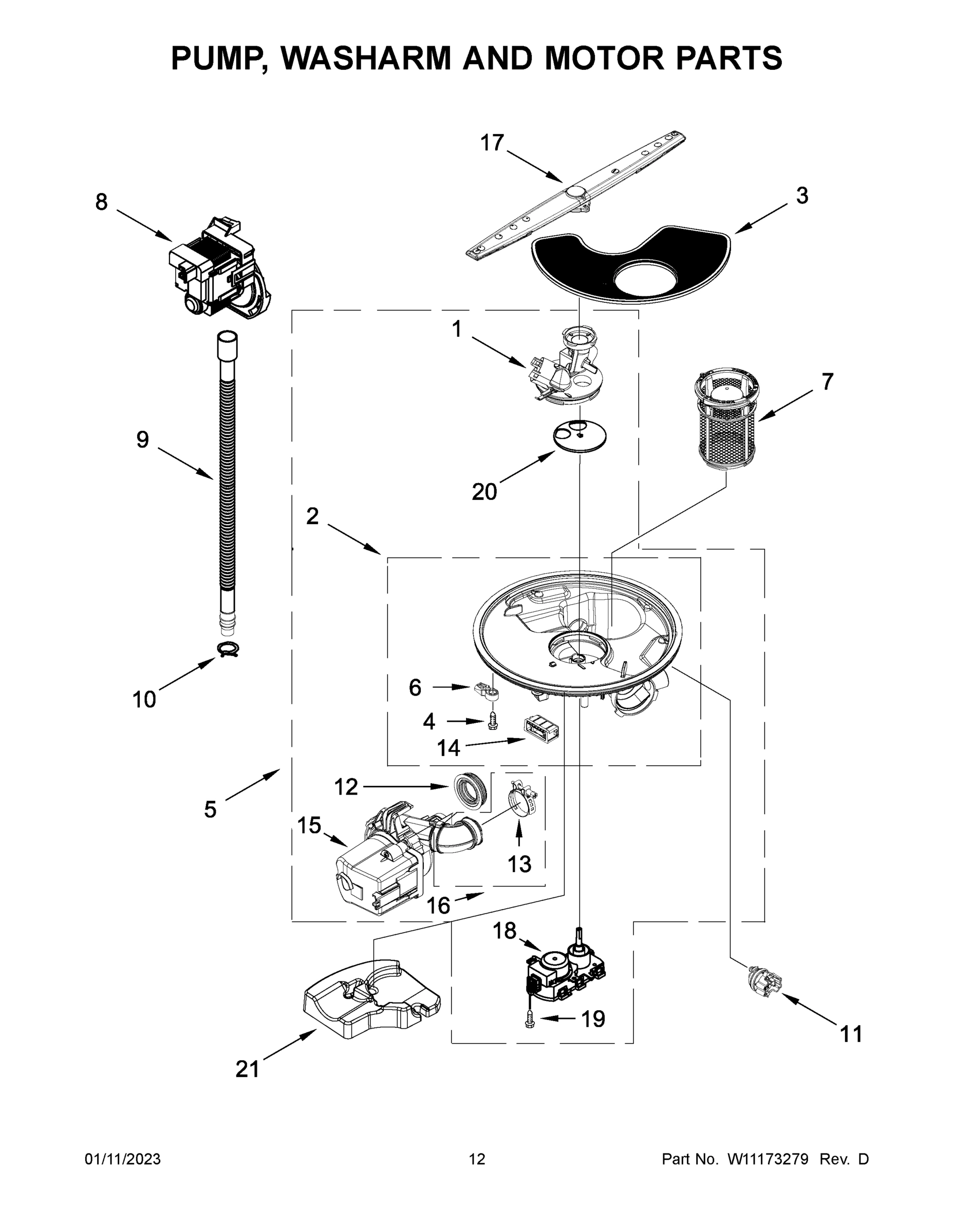 07 - PUMP, WASHARM AND MOTOR PARTS