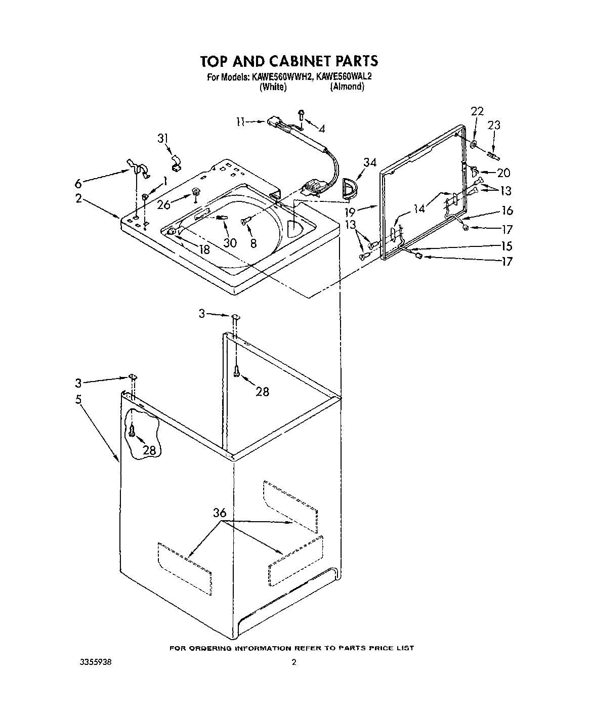 02 - TOP AND CABINET, LIT/OPTIONAL