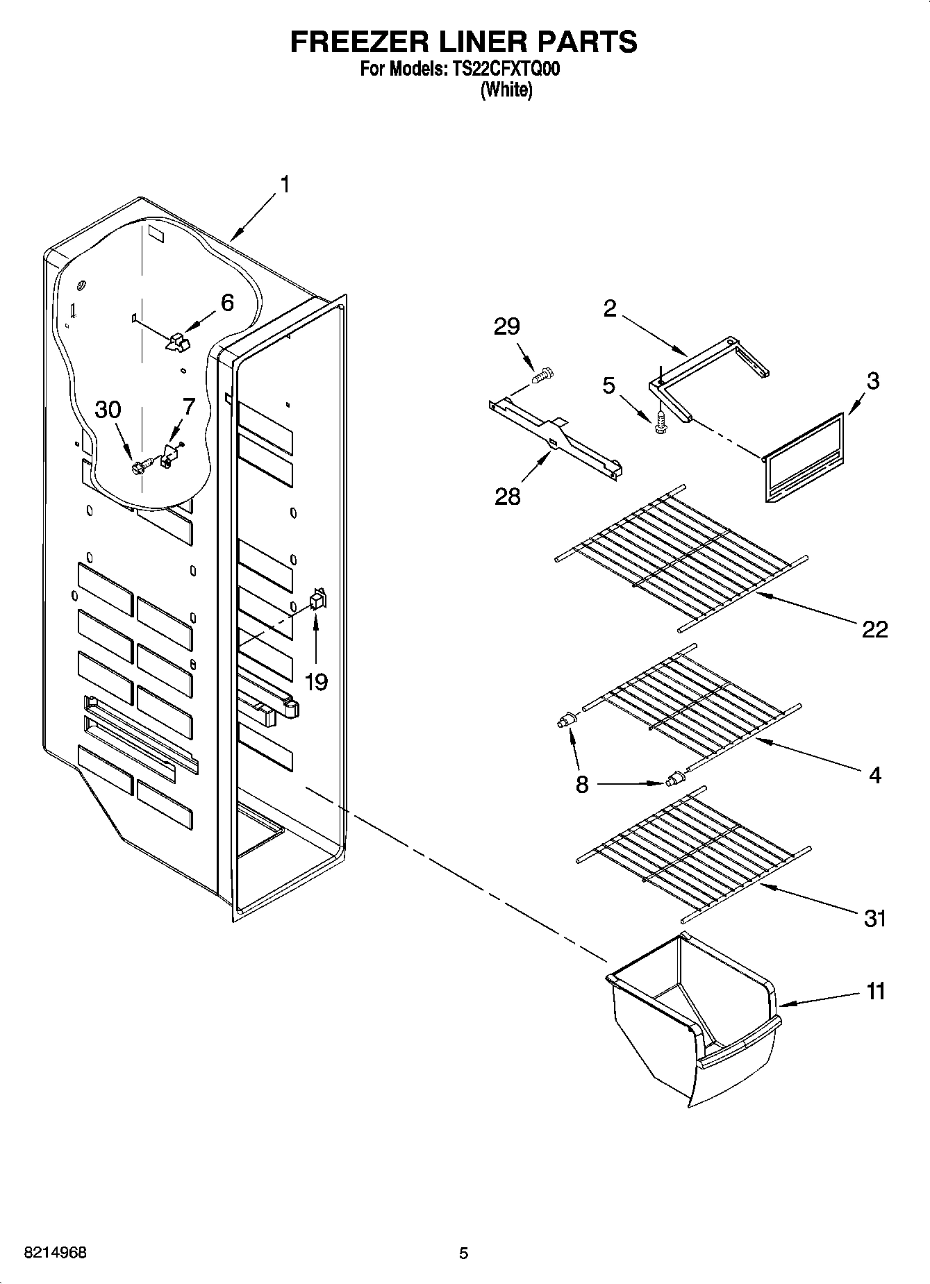 04 - FREEZER LINER PARTS