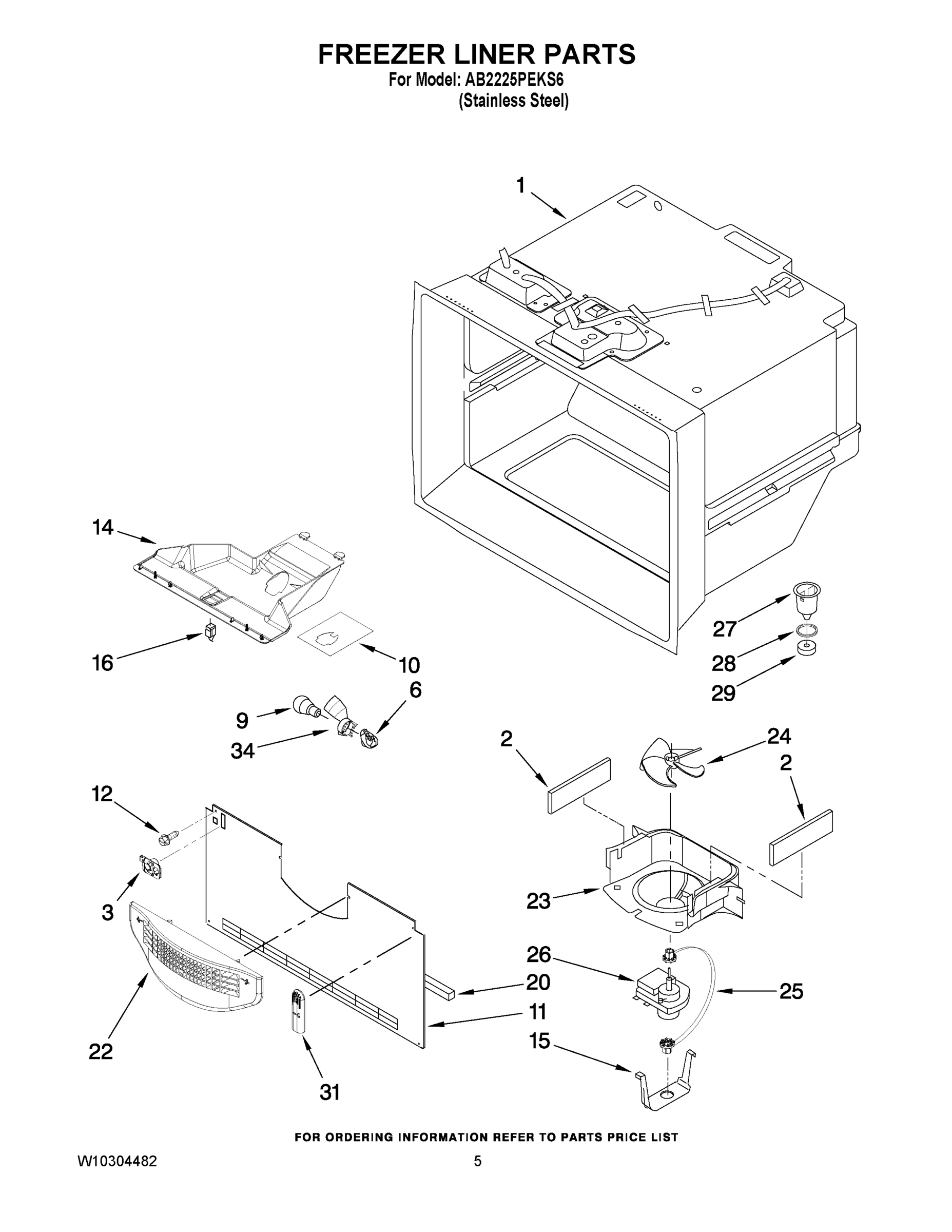 03 - FREEZER LINER PARTS