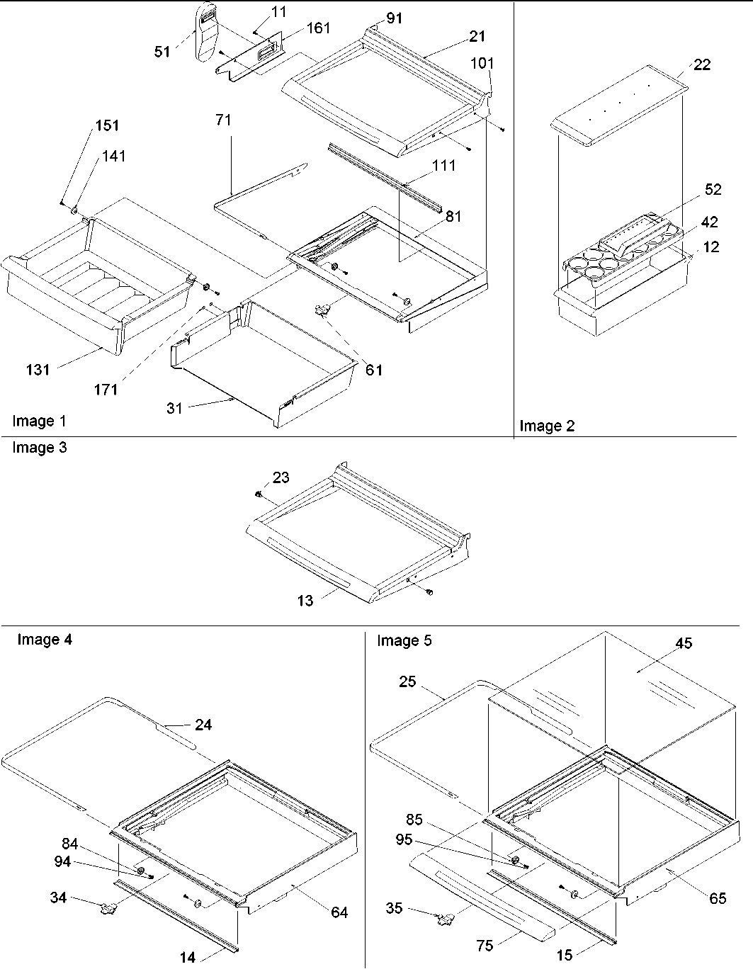 03 - Deli, Shelves, Crisper Assy