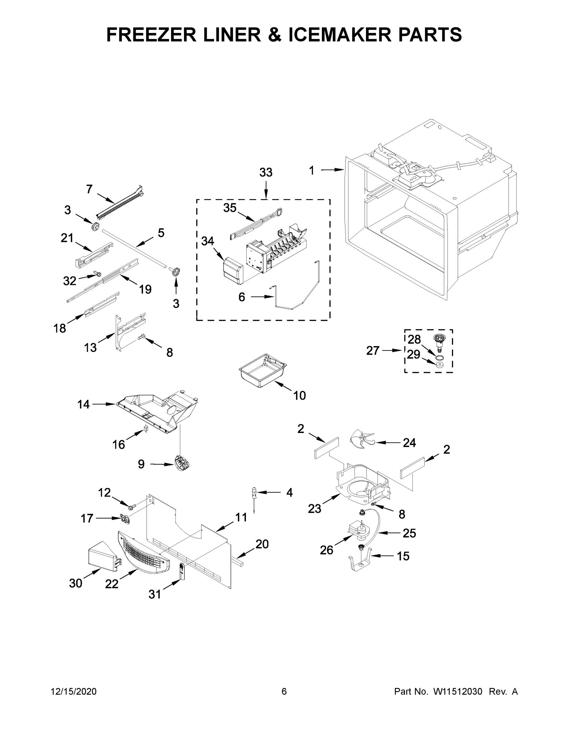 04 - FREEZER LINER & ICEMAKER PARTS