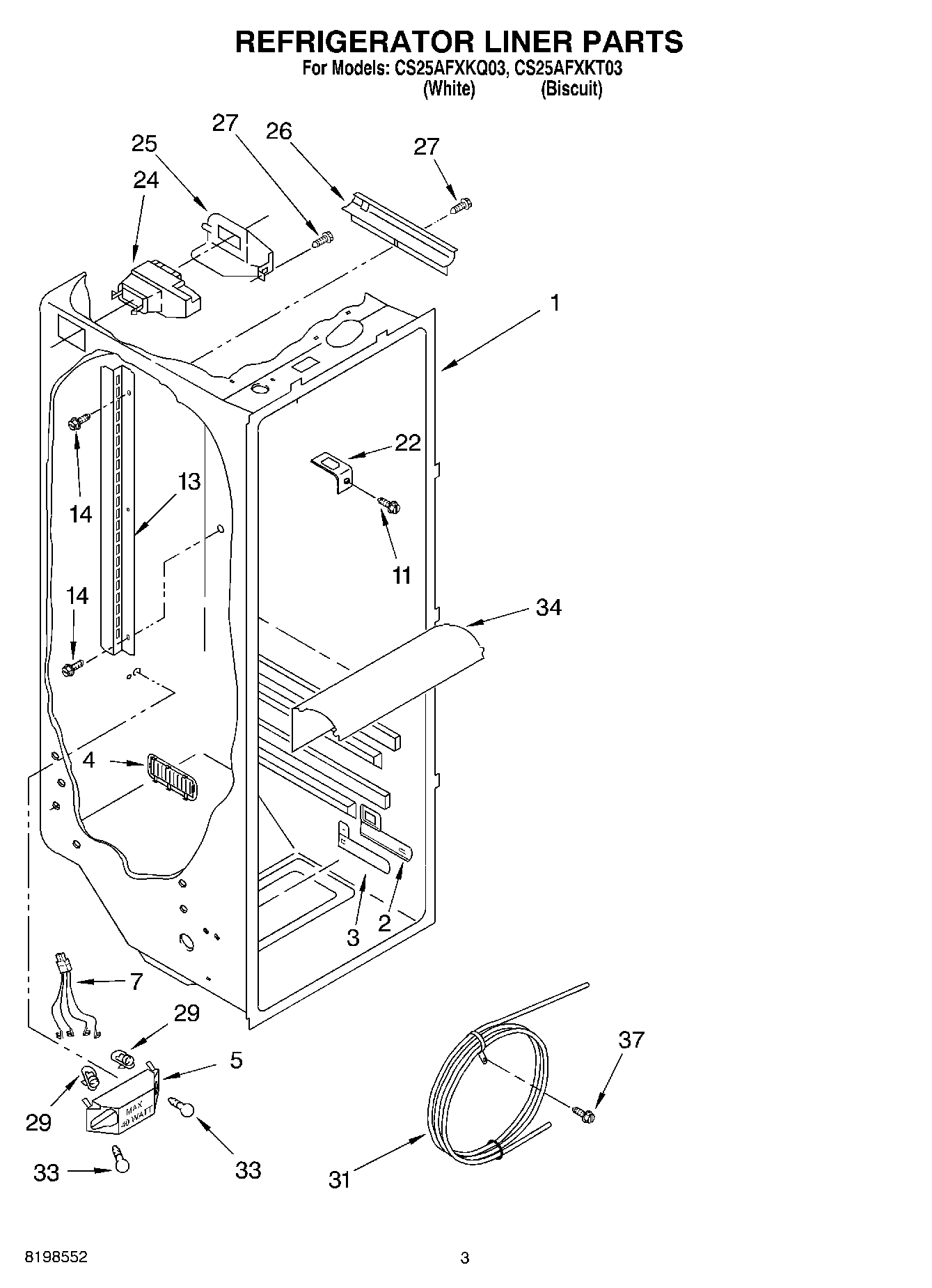 02 - REFRIGERATOR LINER PARTS
