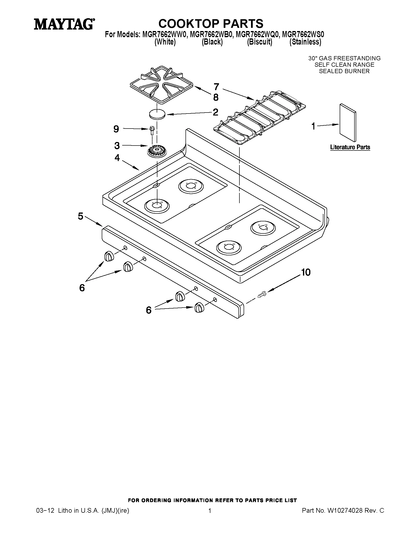 01 - COOKTOP PARTS
