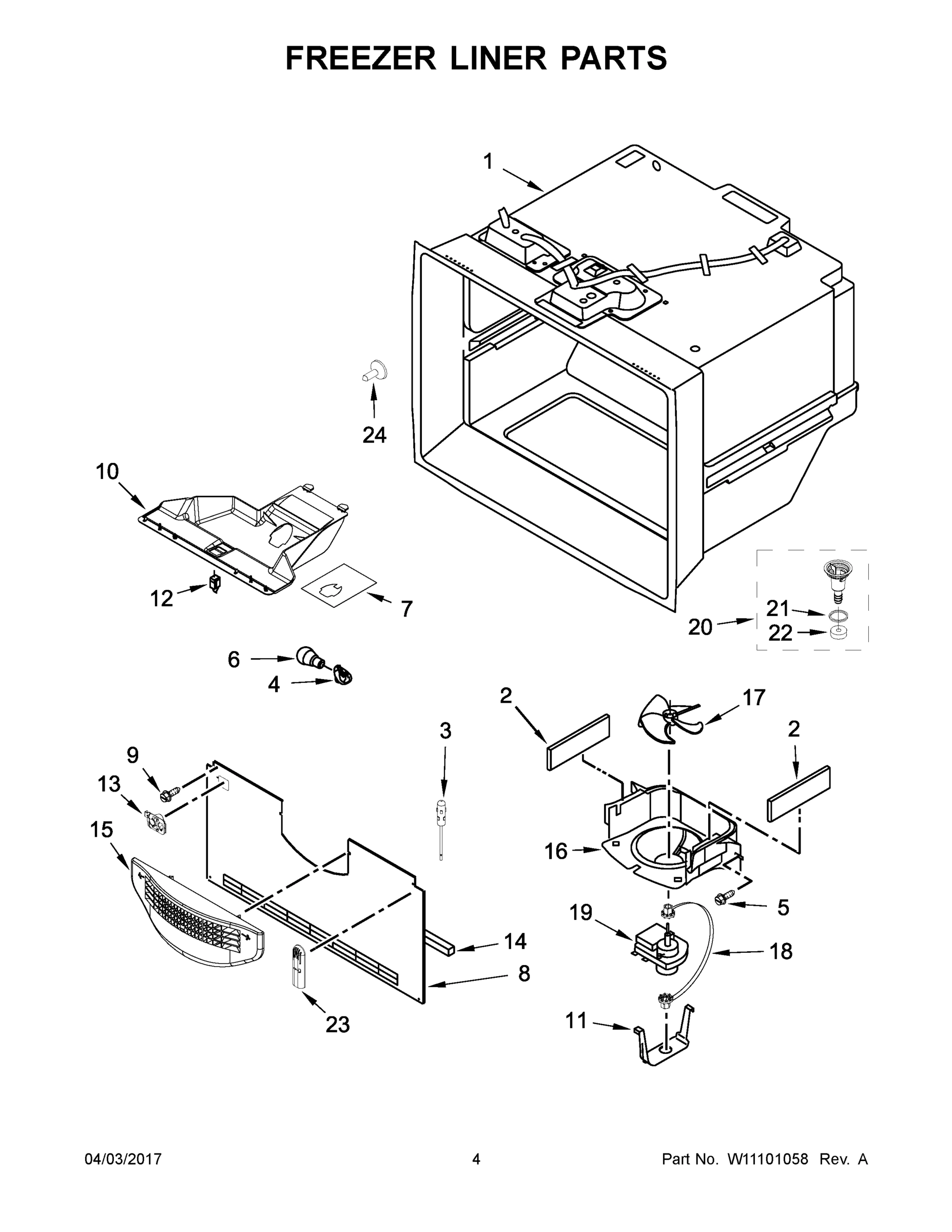 03 - FREEZER LINER PARTS