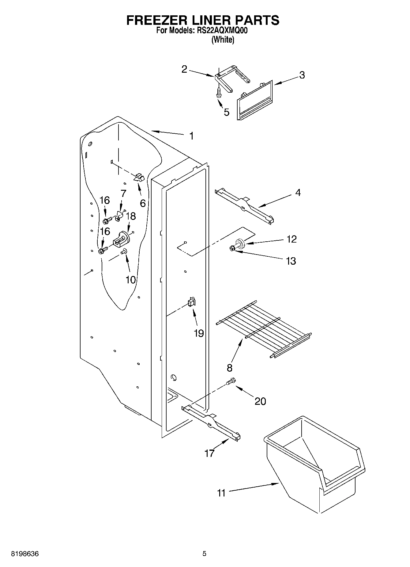 04 - FREEZER LINER PARTS