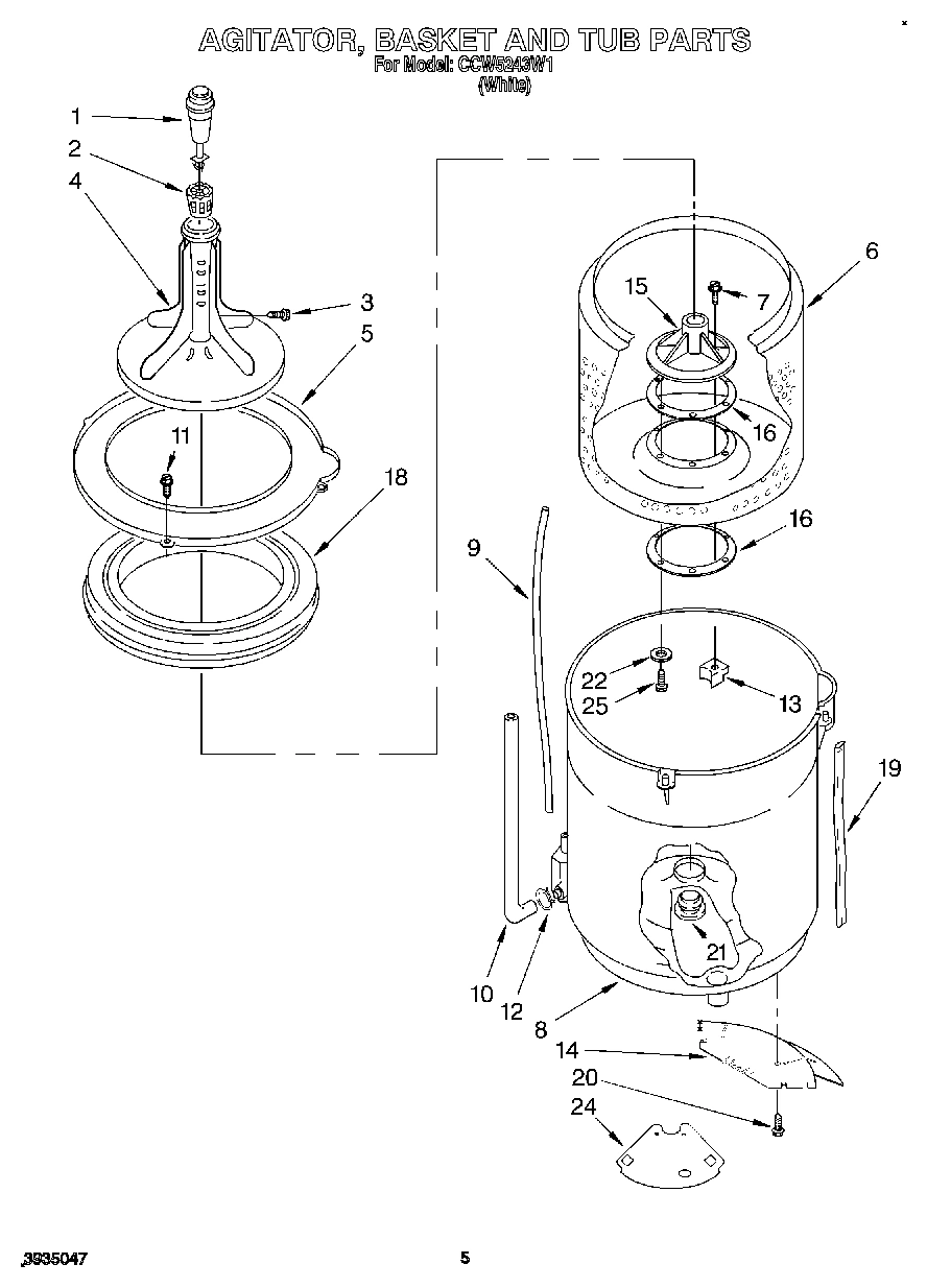 03 - AGITATOR, BASKET AND TUB