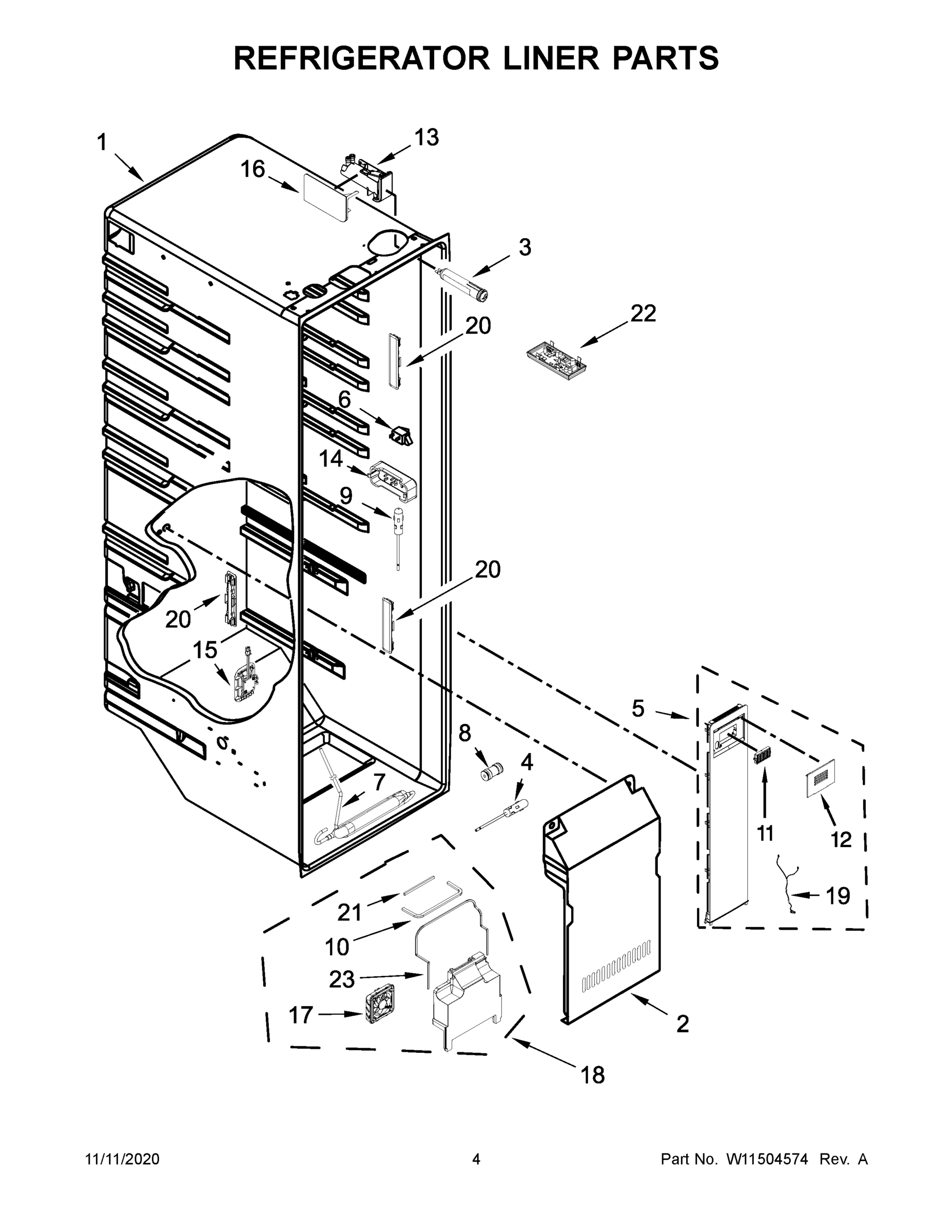 03 - REFRIGERATOR LINER PARTS