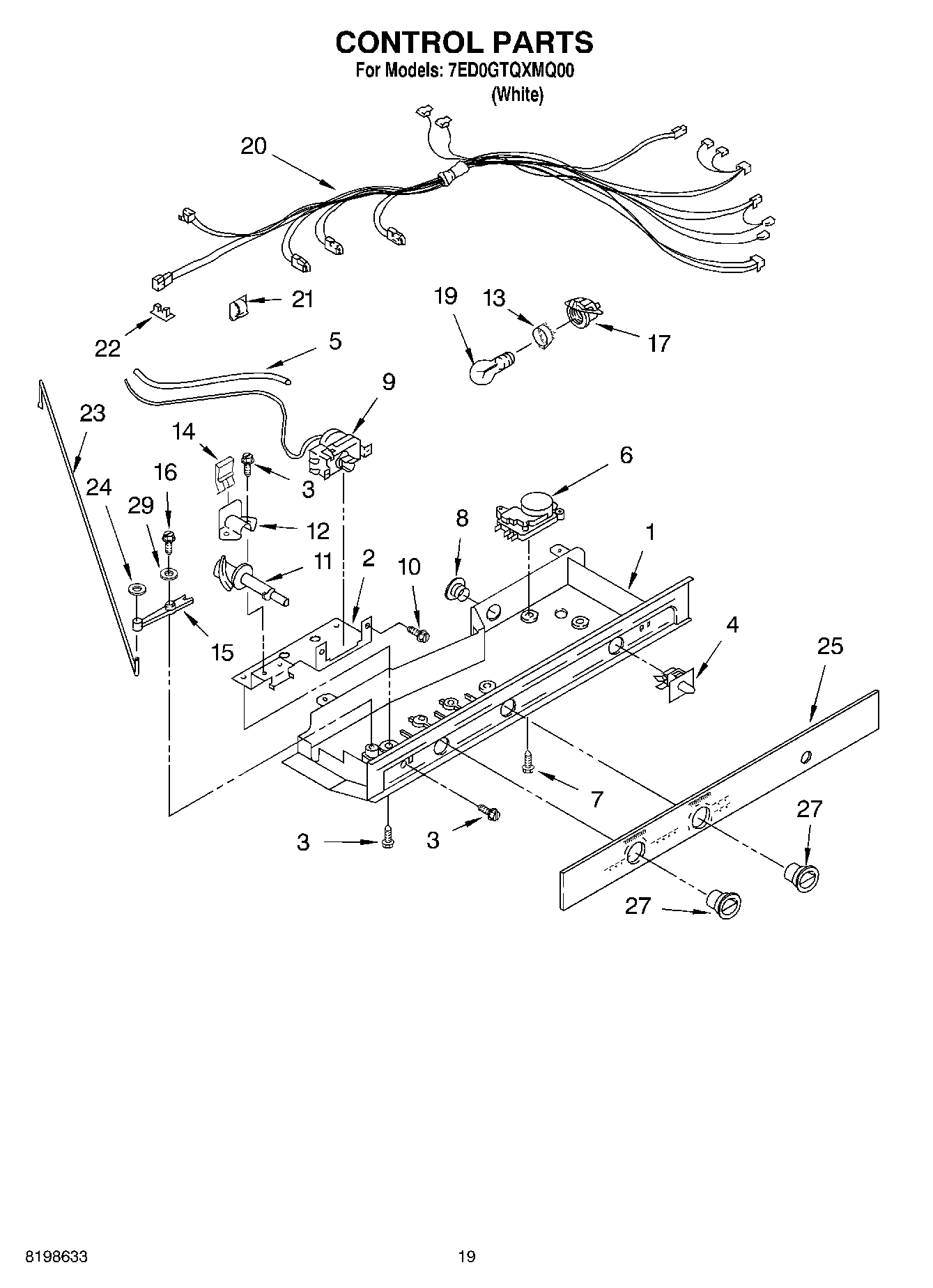 11 - CONTROL PARTS, PARTS NOT ILLUSTRATED