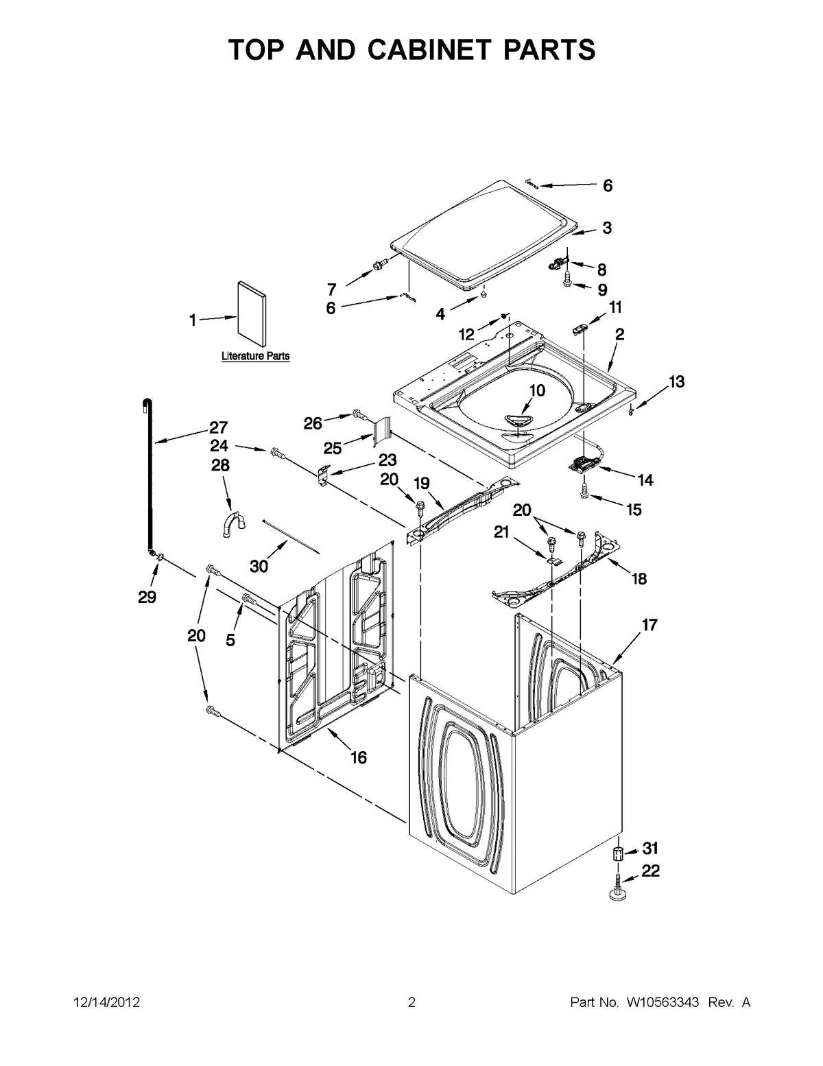 01 - TOP AND CABINET PARTS