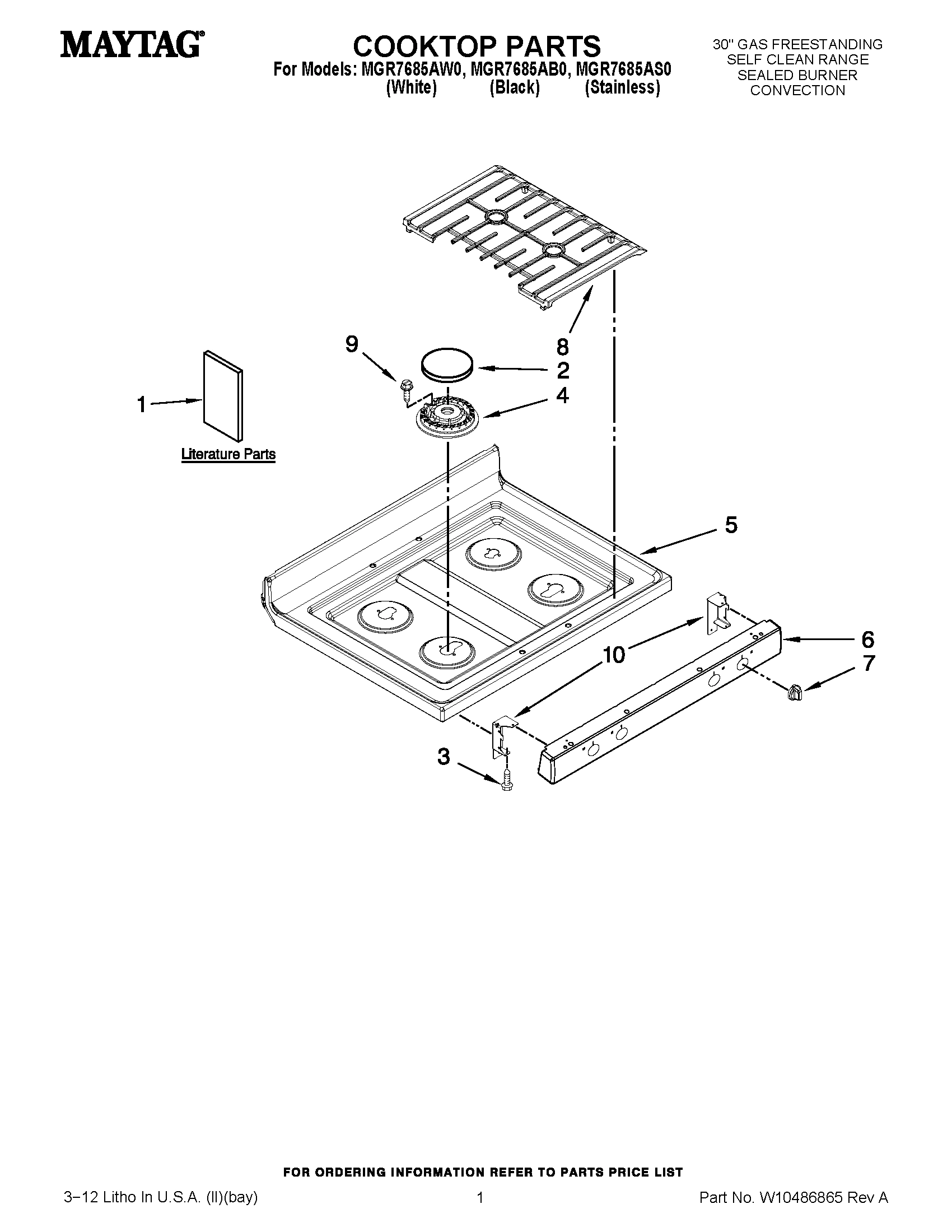 01 - COOKTOP PARTS