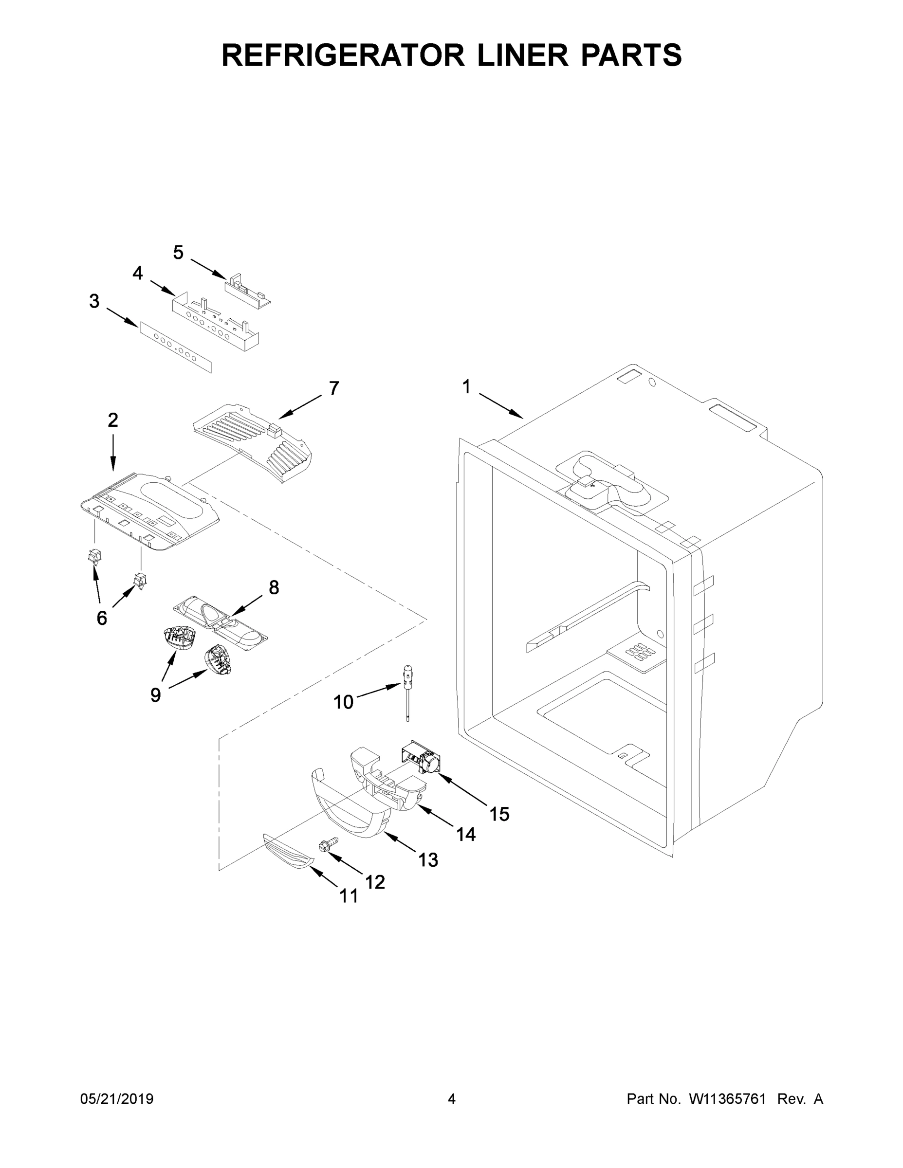 03 - REFRIGERATOR LINER PARTS