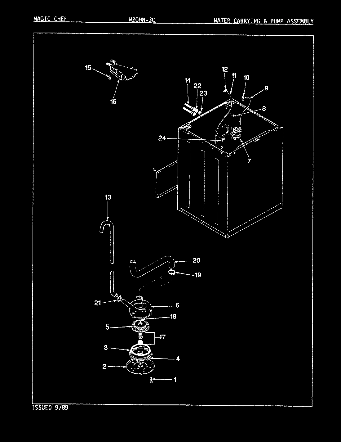 10 - WATER CARRYING & PUMP ASSY. (REV. E-H)