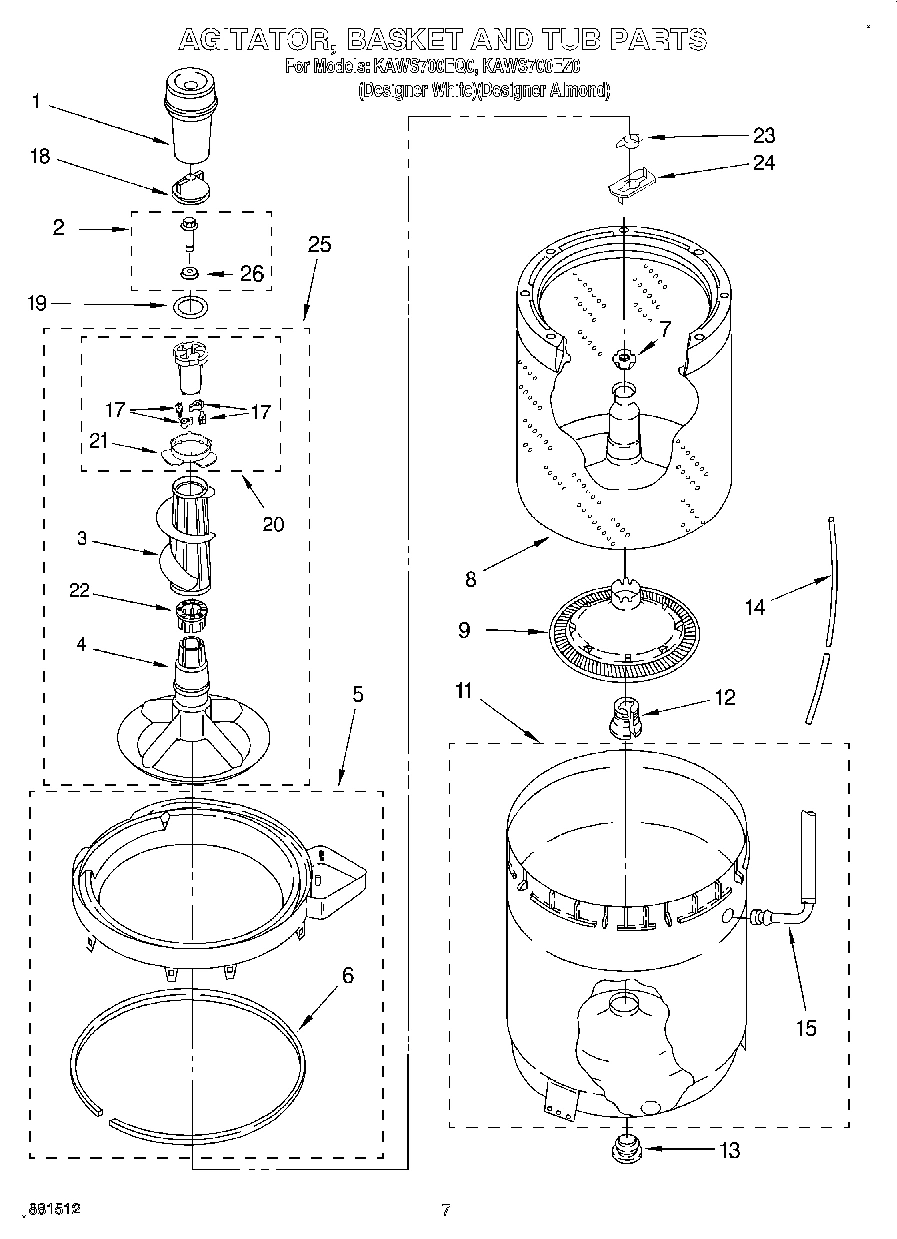 05 - AGITATOR, BASKET AND TUB