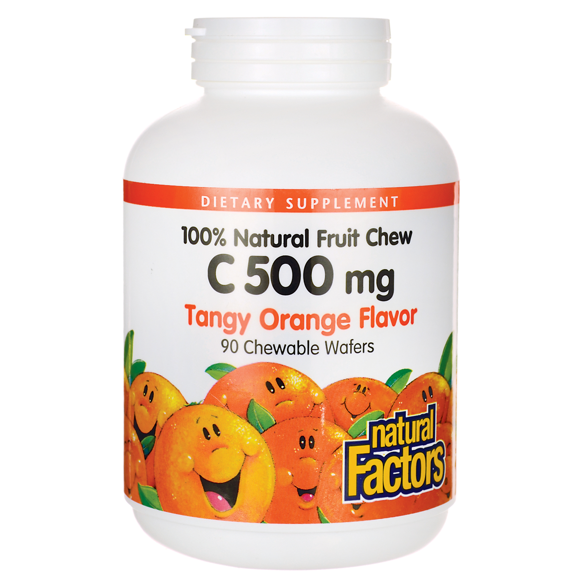 Natural Factors Chewable Vitamin C - Tangy Orange | 500 mg | 90 Wafers