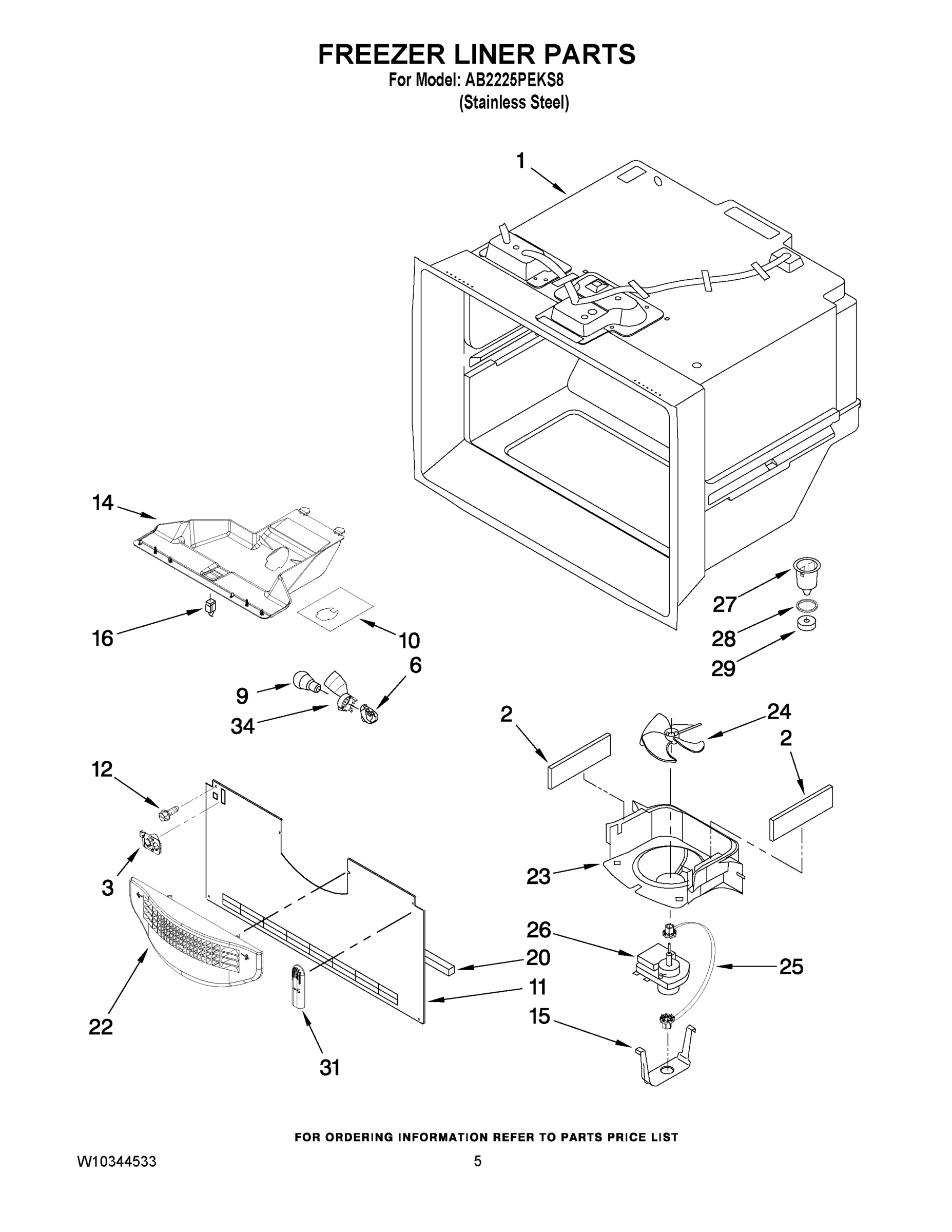 03 - FREEZER LINER PARTS