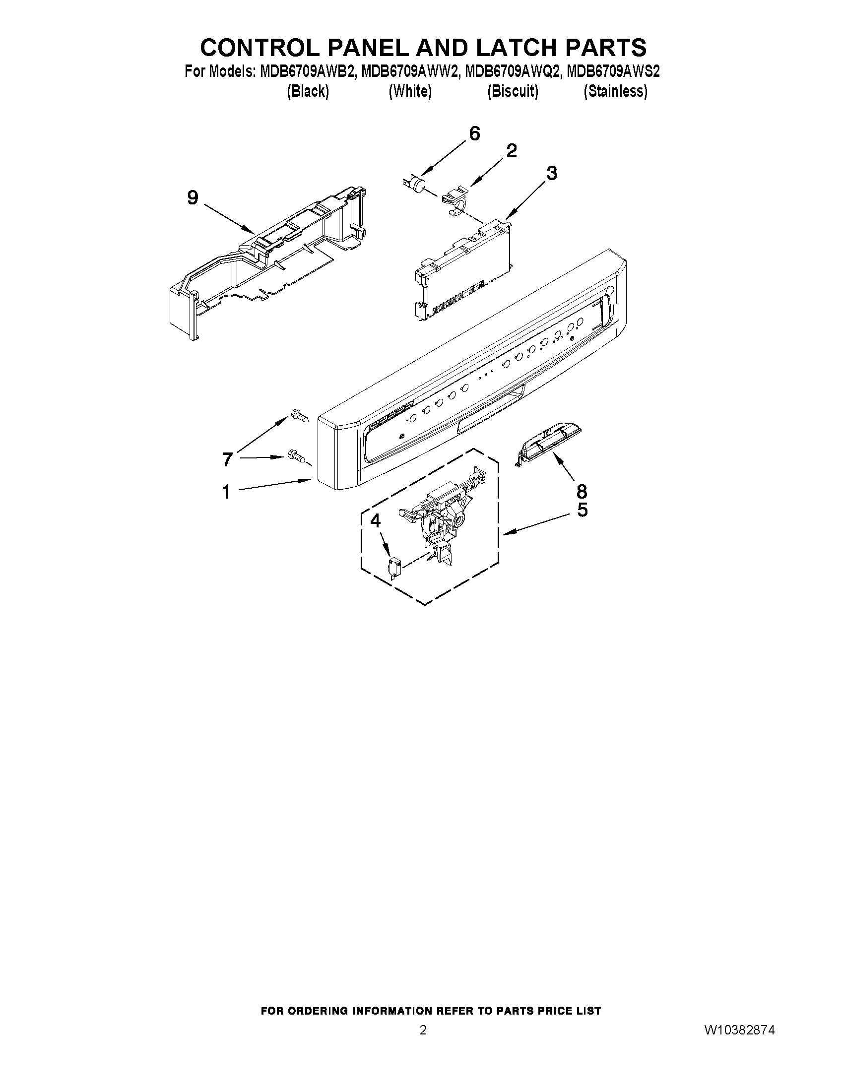 02 - CONTROL PANEL AND LATCH PARTS