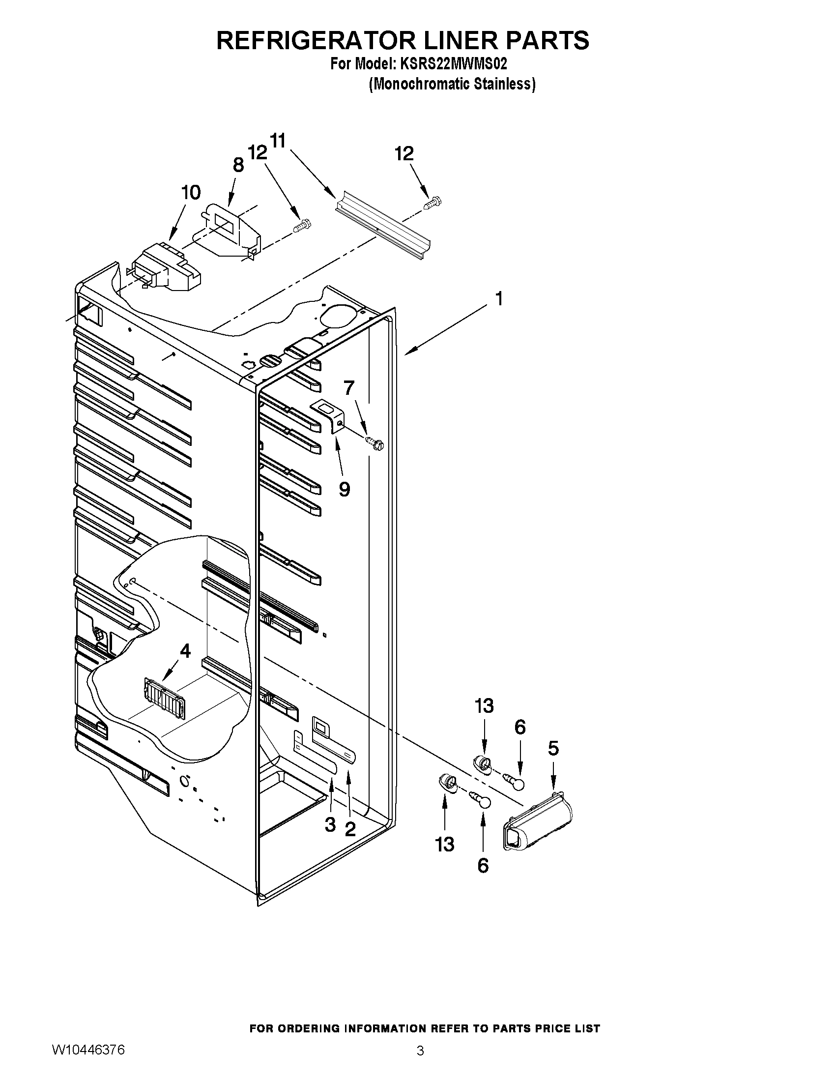 02 - REFRIGERATOR LINER PARTS