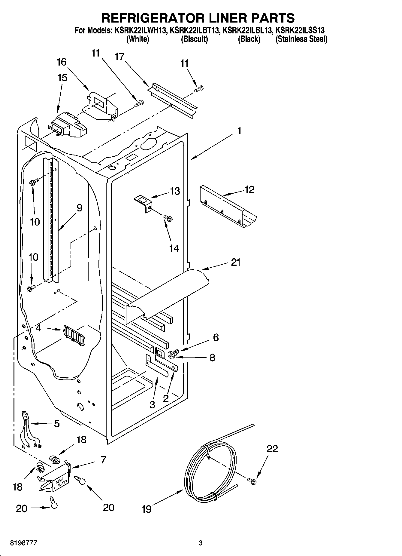 02 - REFRIGERATOR LINER PARTS