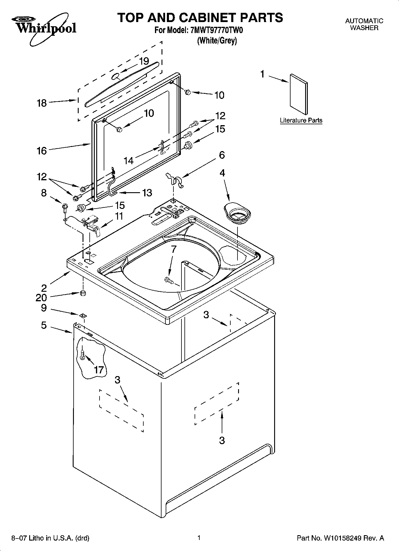 01 - TOP AND CABINET PARTS